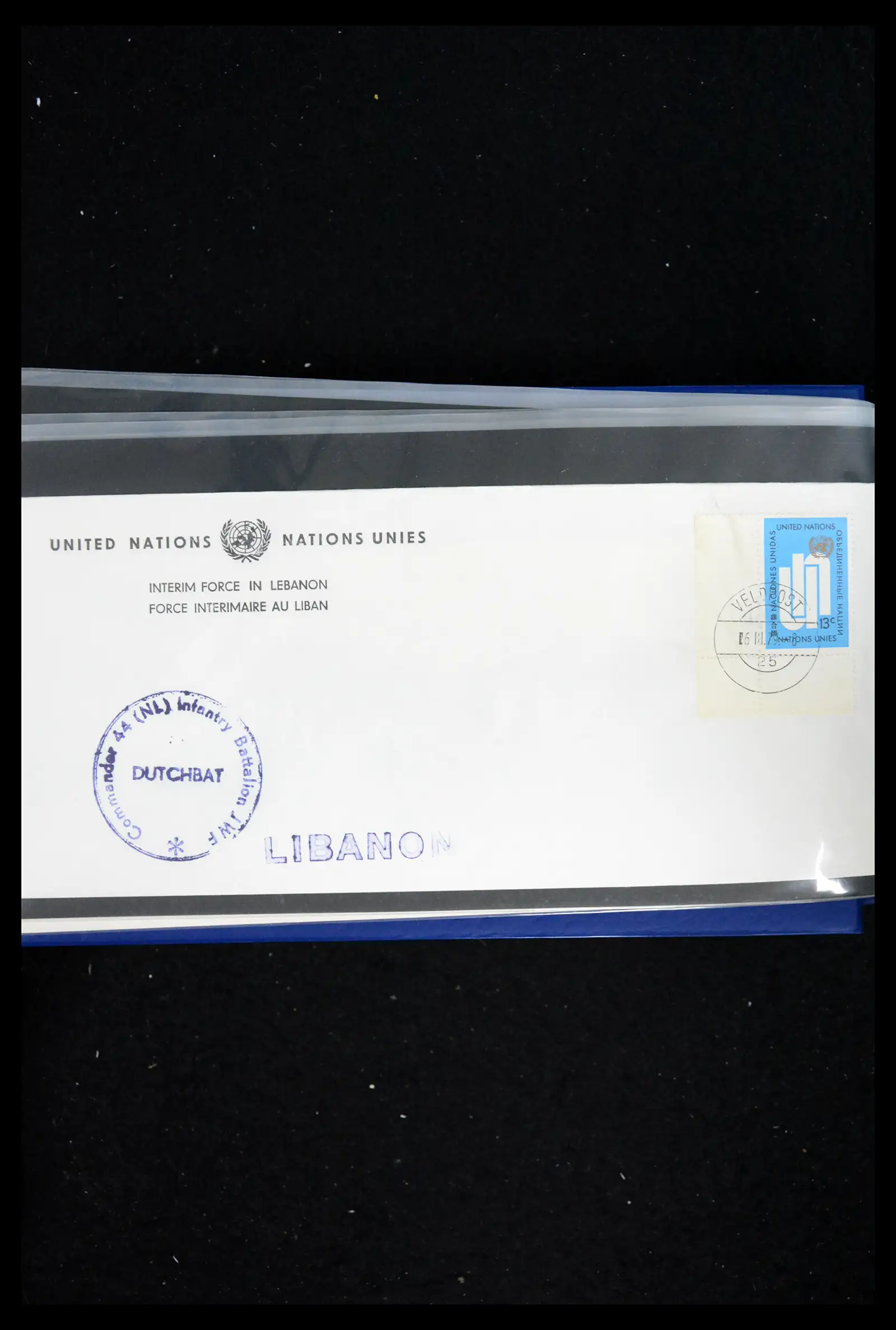 41682 0065 - Postzegelverzameling 41682 Nederland brieven VN vredesmissies 1979-1999.