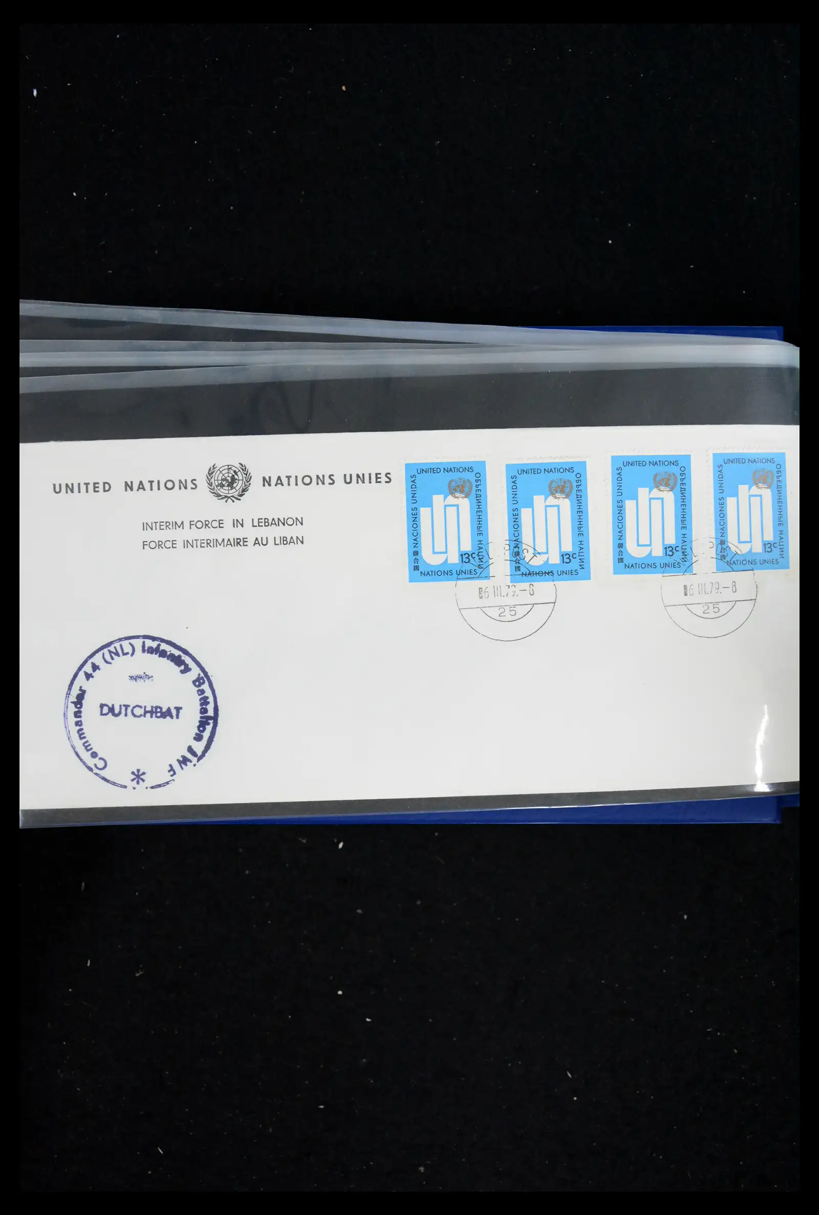 41682 0067 - Postzegelverzameling 41682 Nederland brieven VN vredesmissies 1979-1999.