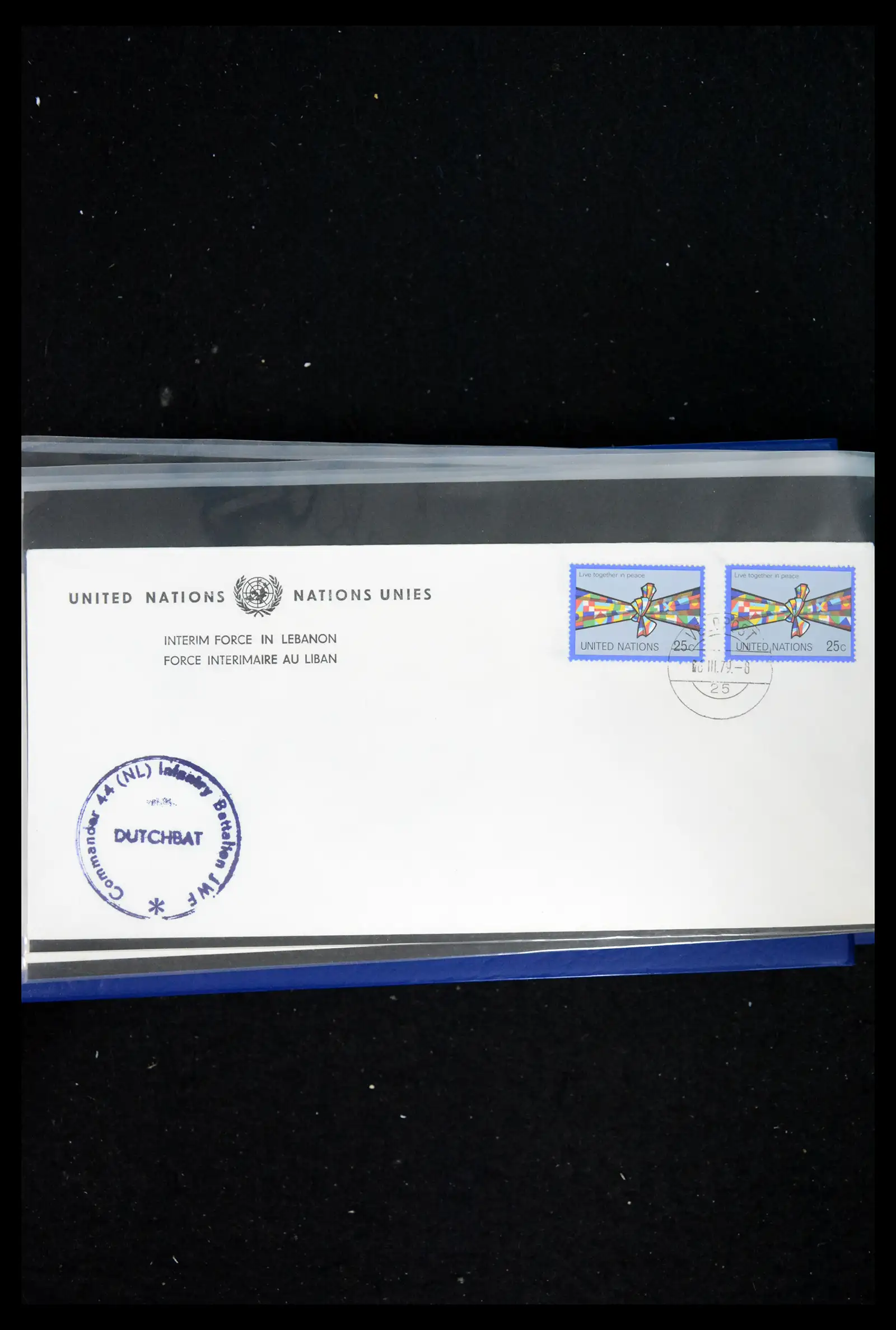 41682 0069 - Postzegelverzameling 41682 Nederland brieven VN vredesmissies 1979-1999.