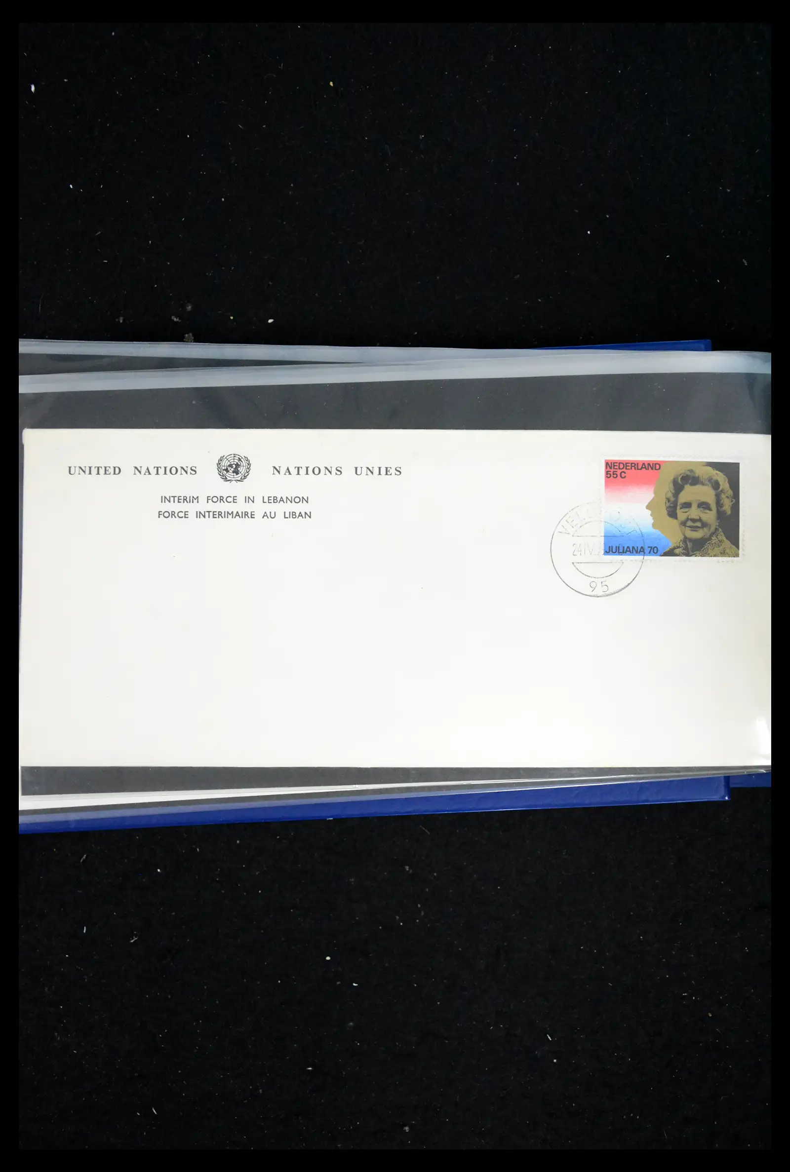 41682 0075 - Postzegelverzameling 41682 Nederland brieven VN vredesmissies 1979-1999.