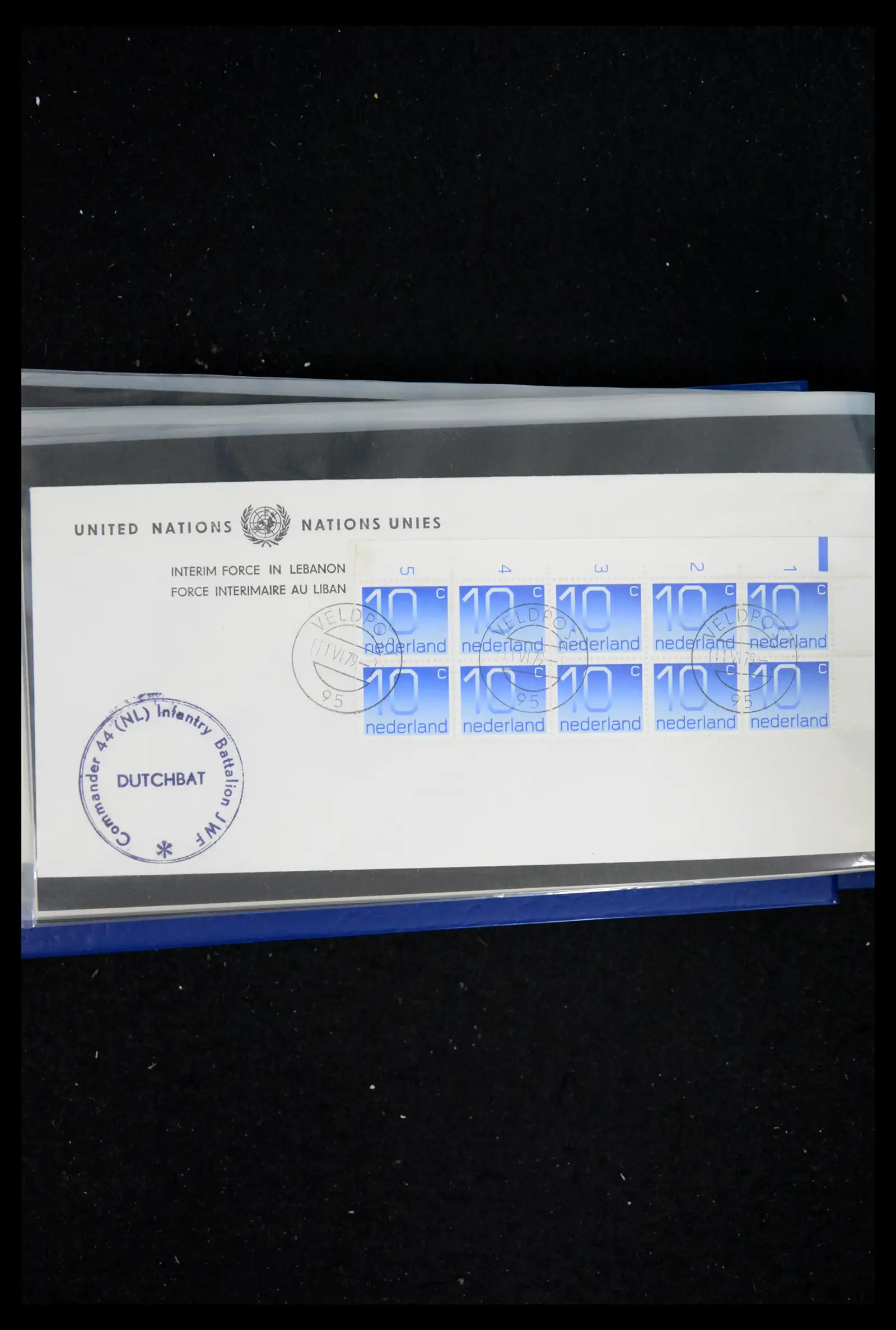 41682 0079 - Postzegelverzameling 41682 Nederland brieven VN vredesmissies 1979-1999.