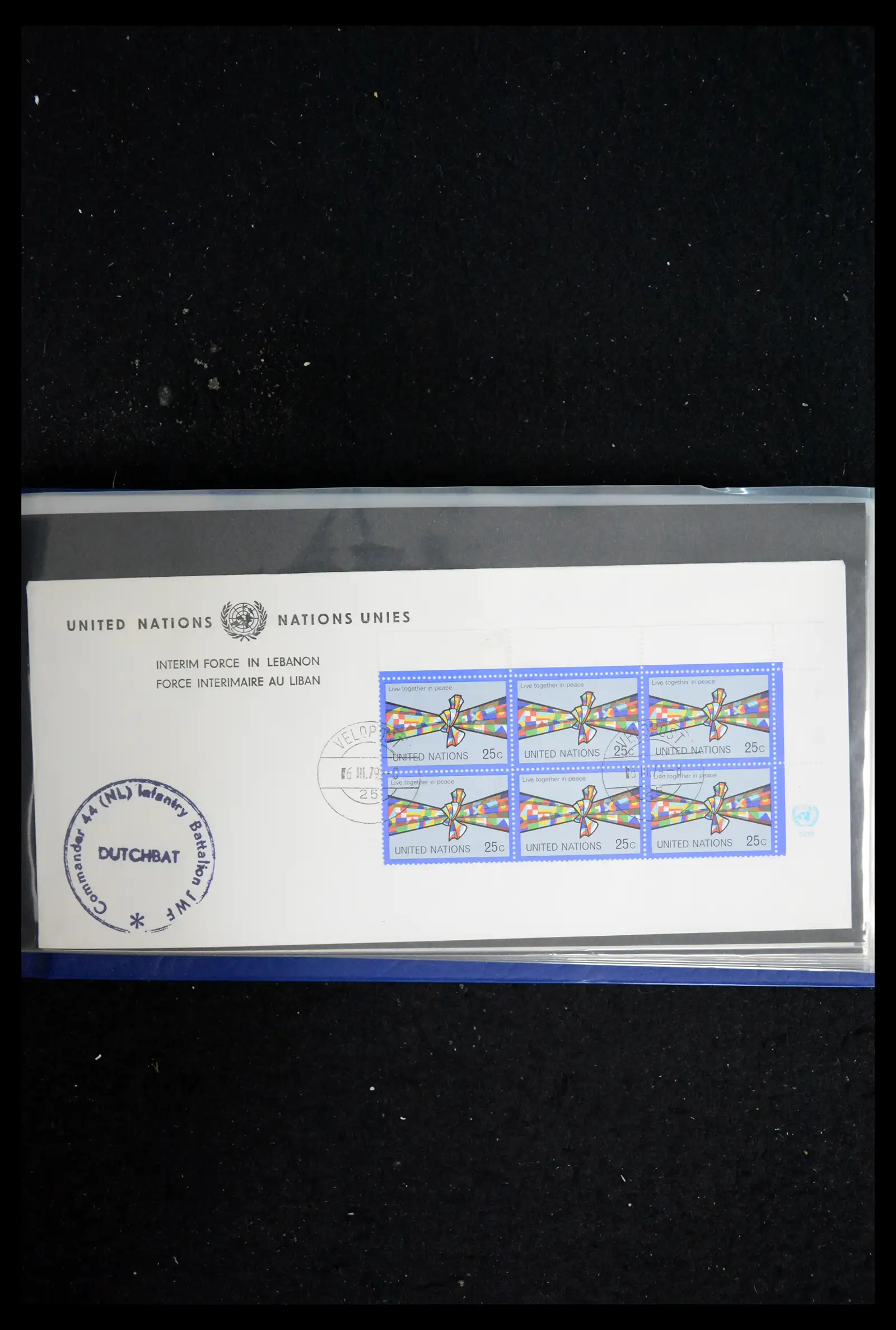 41682 0082 - Postzegelverzameling 41682 Nederland brieven VN vredesmissies 1979-1999.