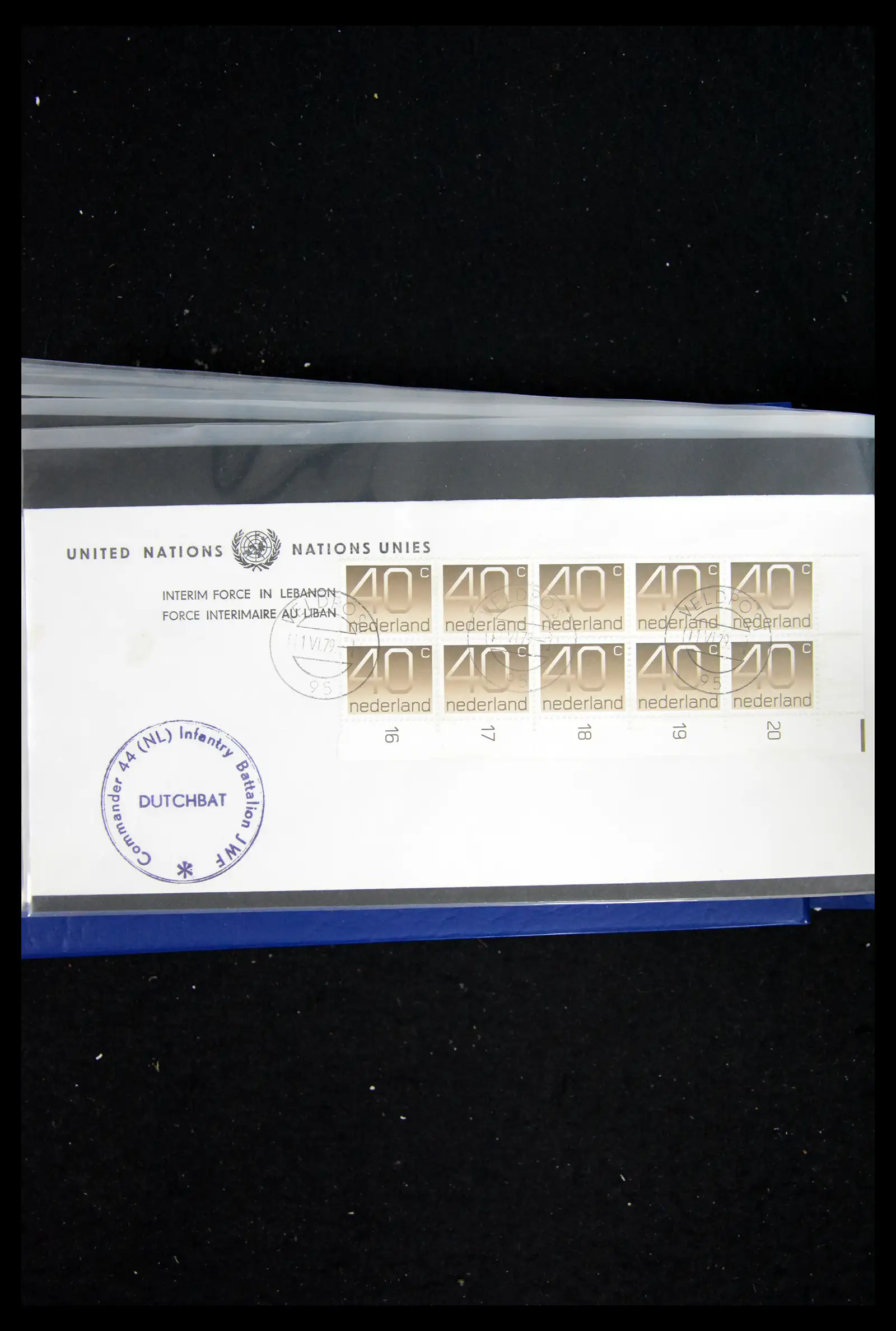 41682 0083 - Postzegelverzameling 41682 Nederland brieven VN vredesmissies 1979-1999.