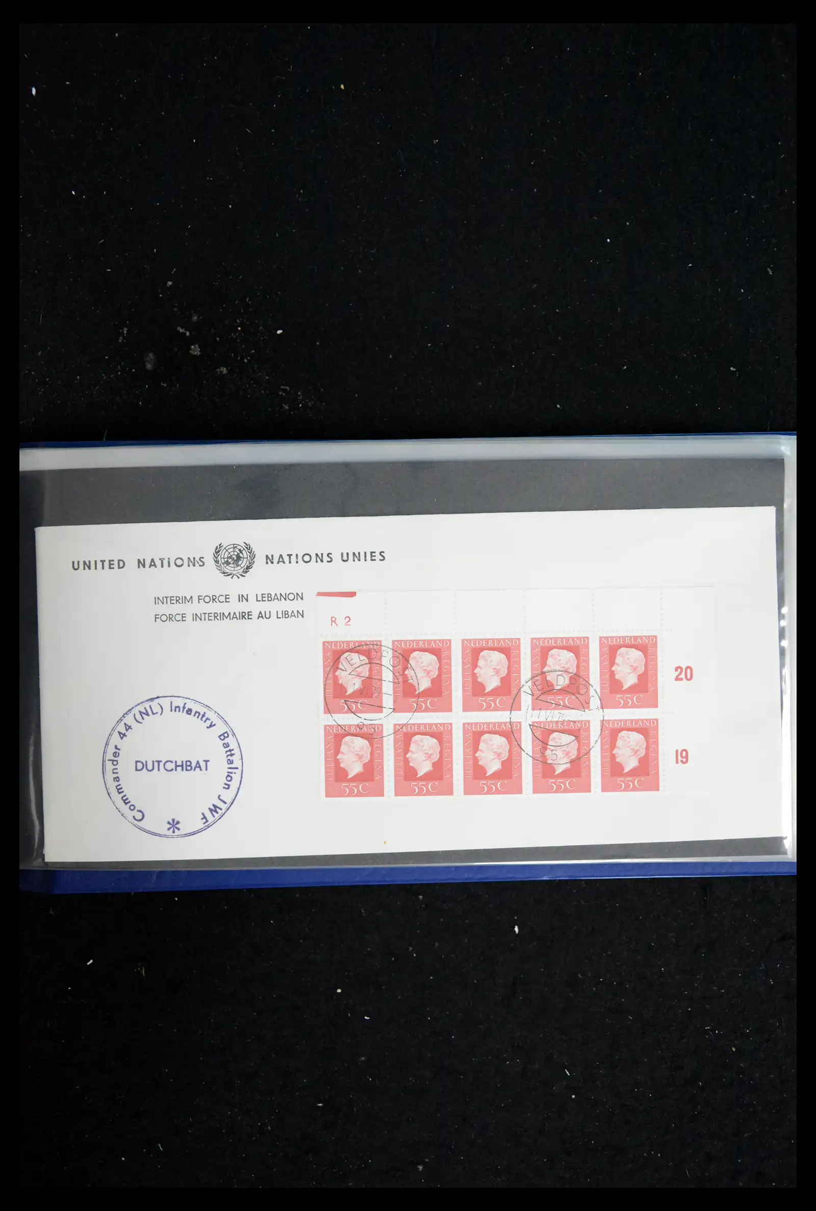 41682 0086 - Postzegelverzameling 41682 Nederland brieven VN vredesmissies 1979-1999.