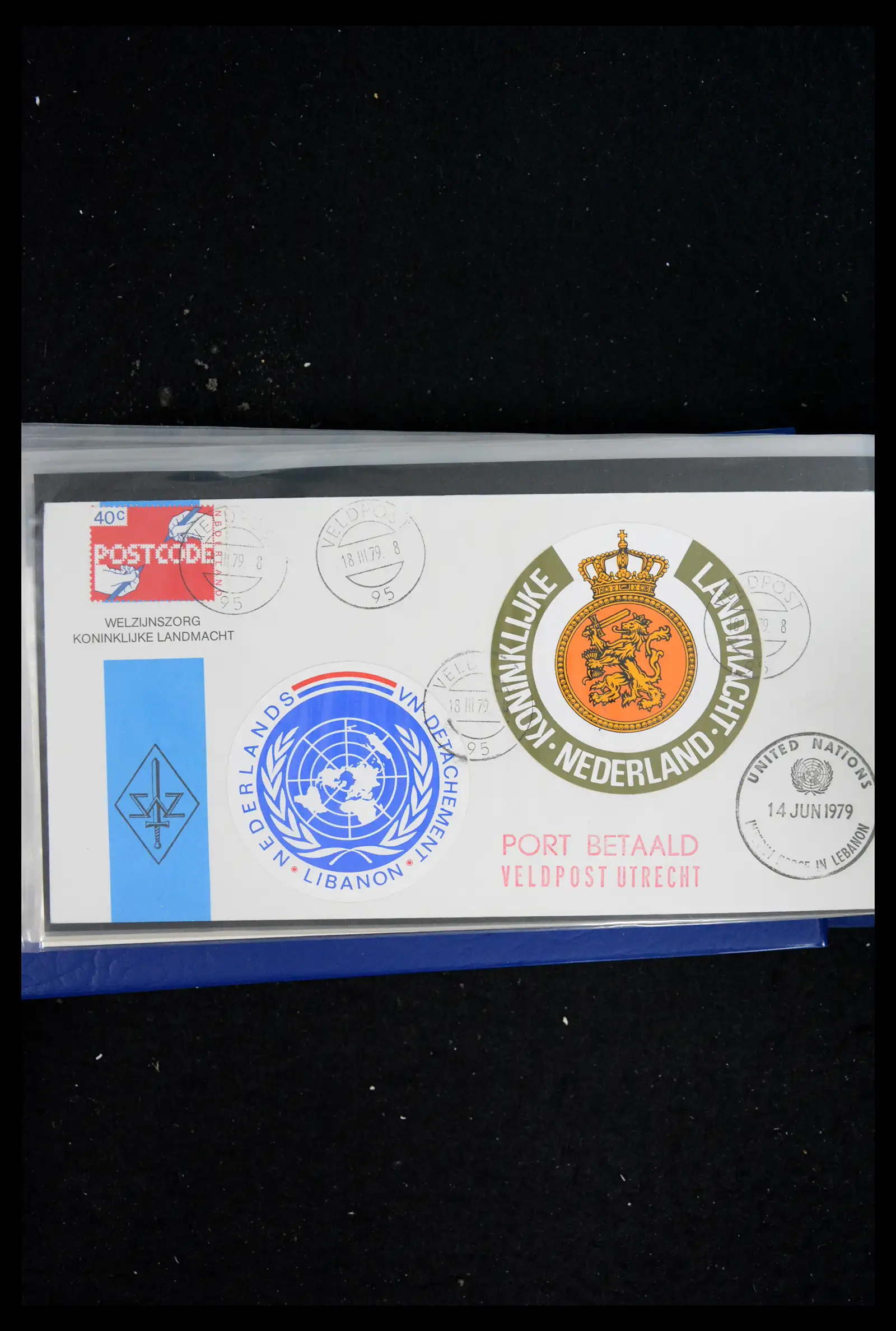 41682 0089 - Postzegelverzameling 41682 Nederland brieven VN vredesmissies 1979-1999.