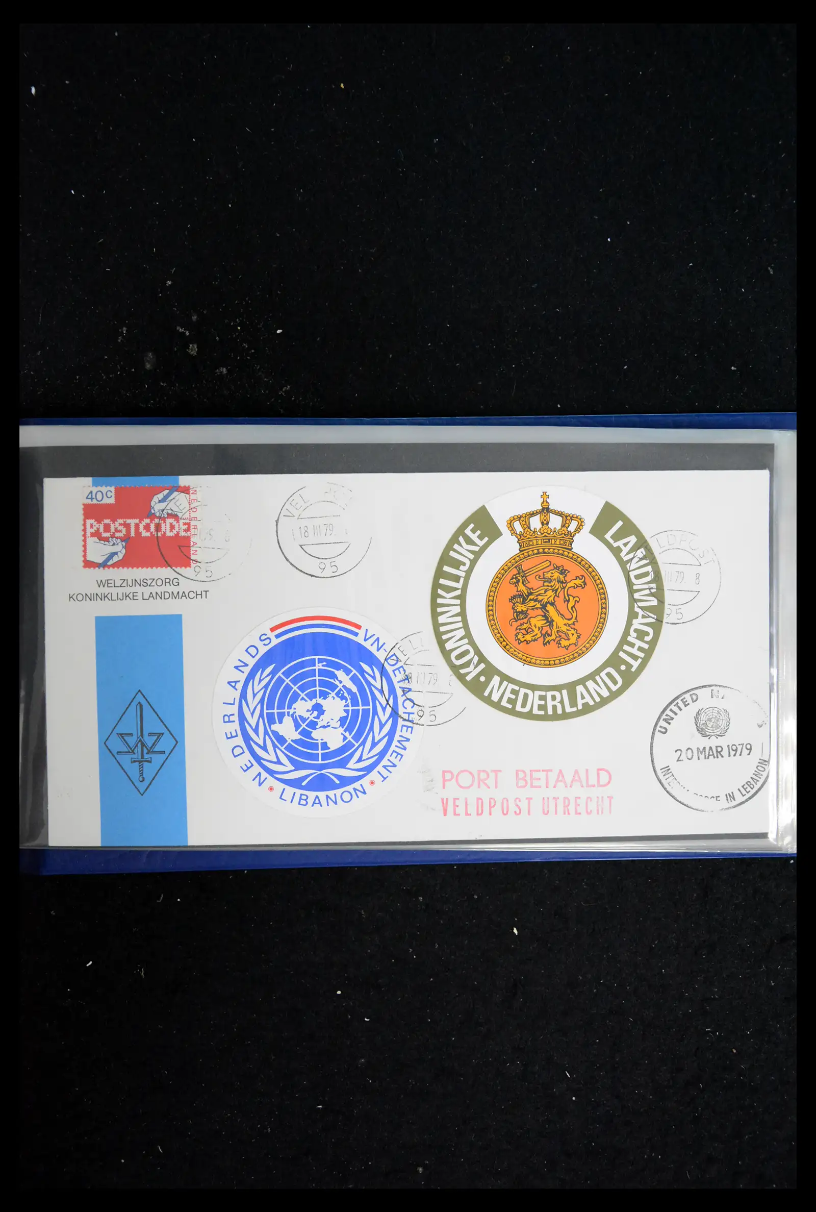 41682 0090 - Postzegelverzameling 41682 Nederland brieven VN vredesmissies 1979-1999.