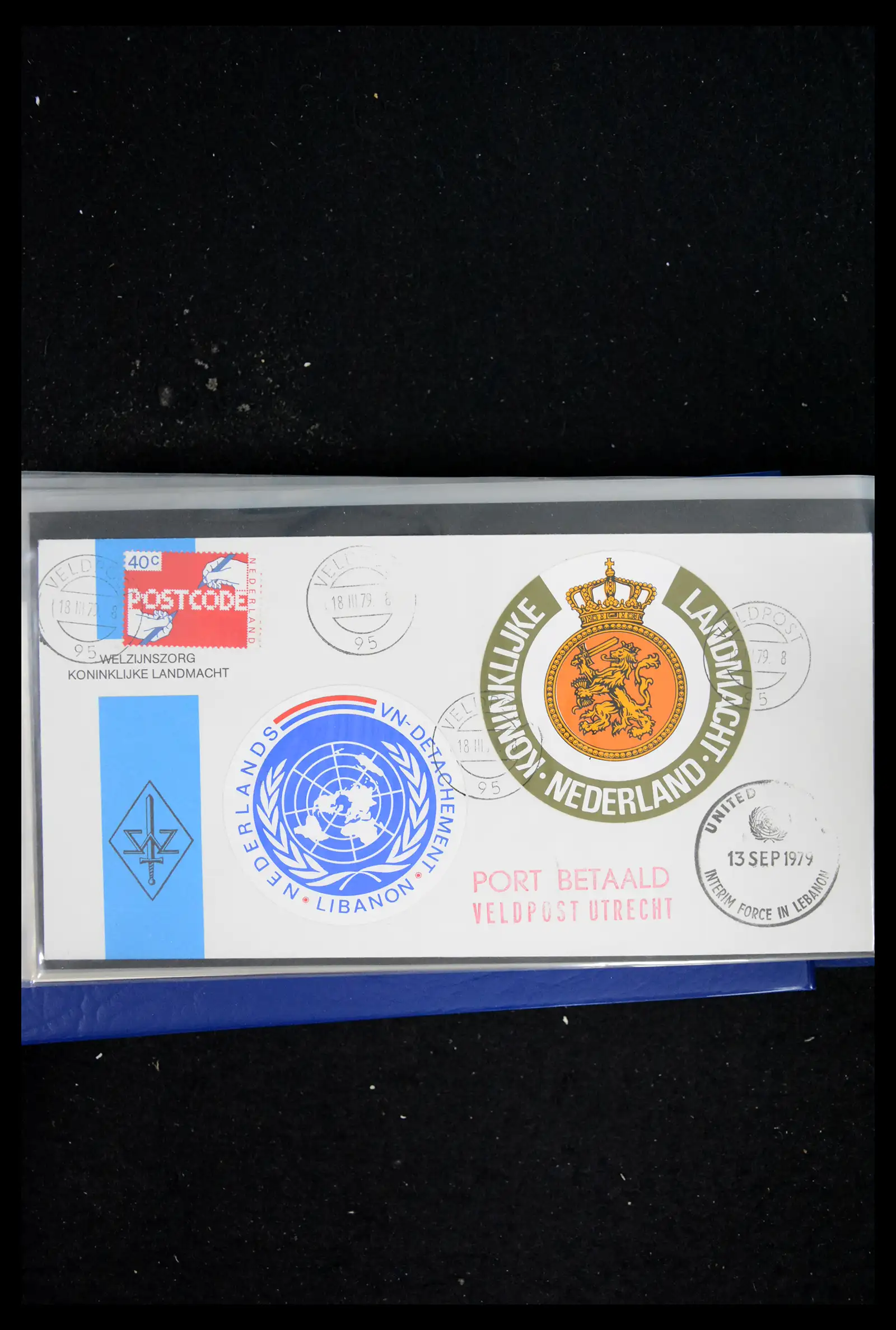 41682 0091 - Postzegelverzameling 41682 Nederland brieven VN vredesmissies 1979-1999.