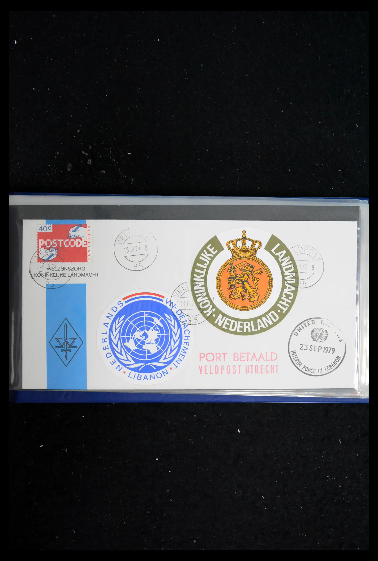 41682 0092 - Postzegelverzameling 41682 Nederland brieven VN vredesmissies 1979-1999.