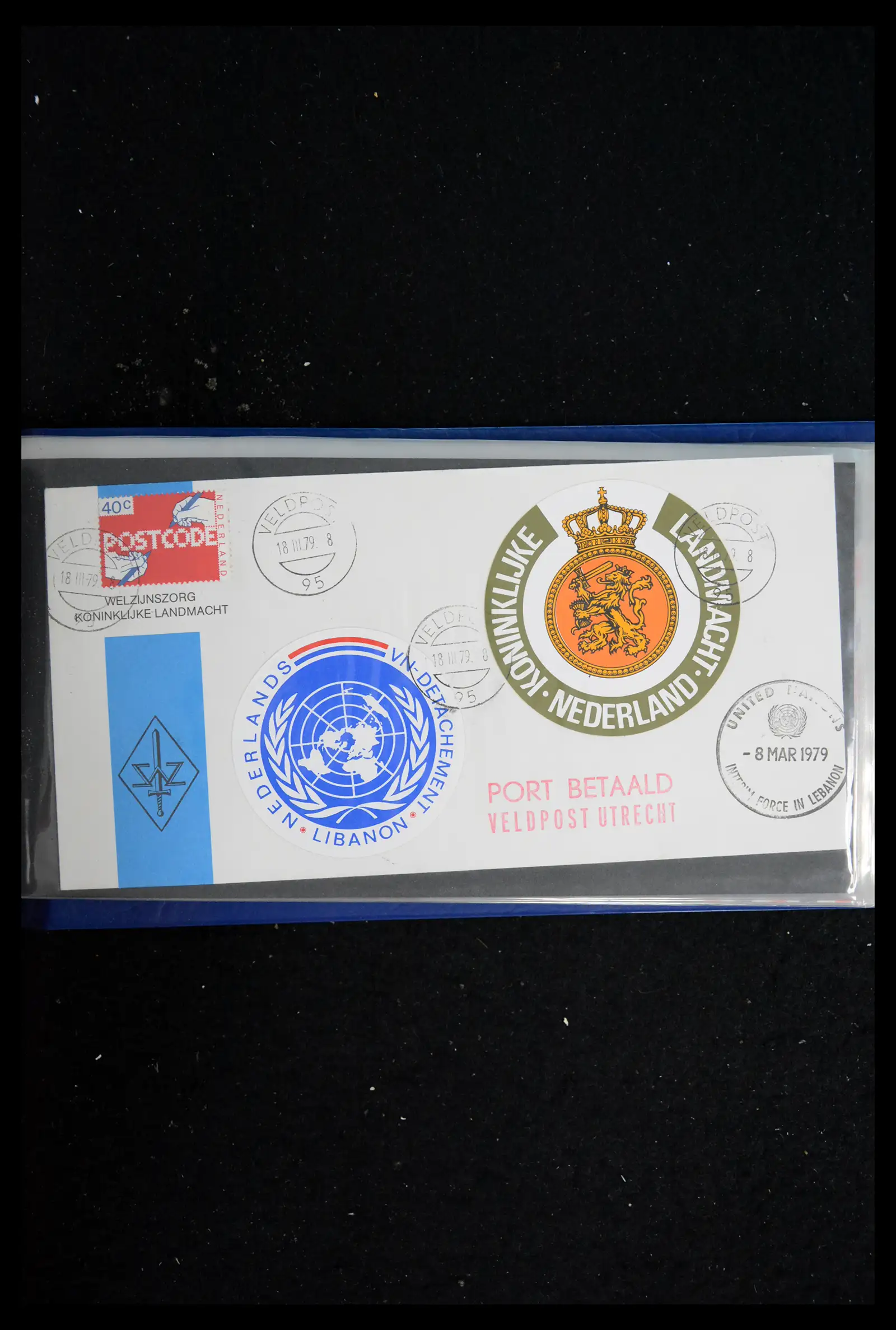 41682 0094 - Postzegelverzameling 41682 Nederland brieven VN vredesmissies 1979-1999.