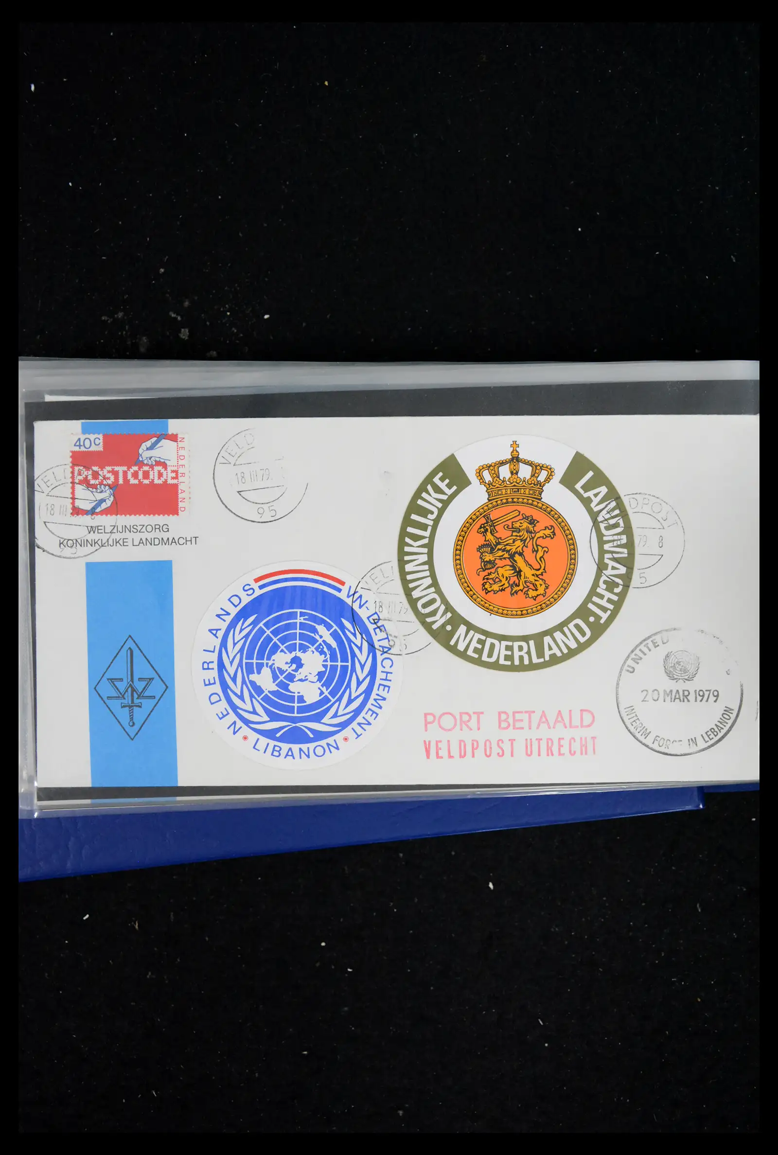 41682 0095 - Postzegelverzameling 41682 Nederland brieven VN vredesmissies 1979-1999.