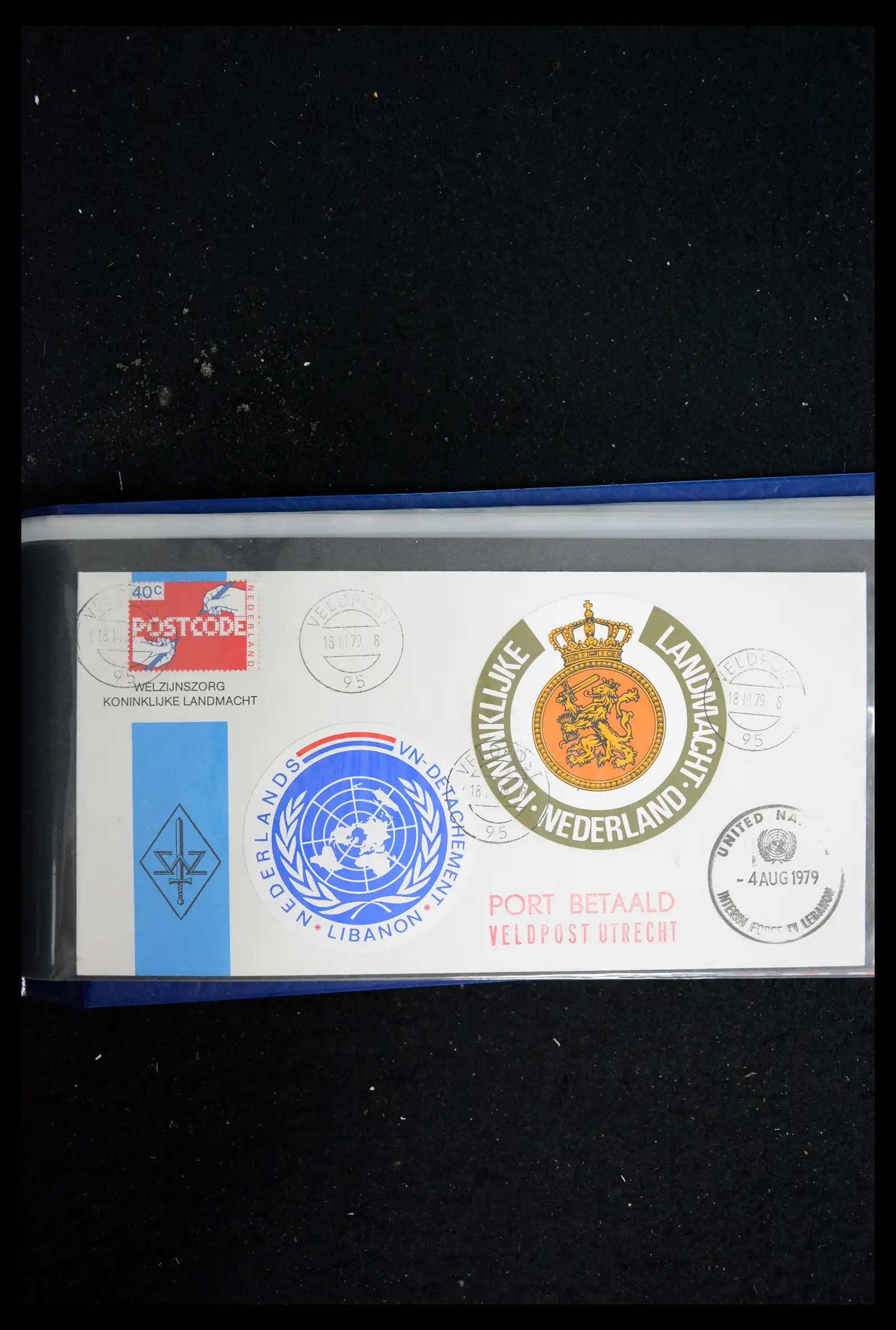 41682 0096 - Postzegelverzameling 41682 Nederland brieven VN vredesmissies 1979-1999.