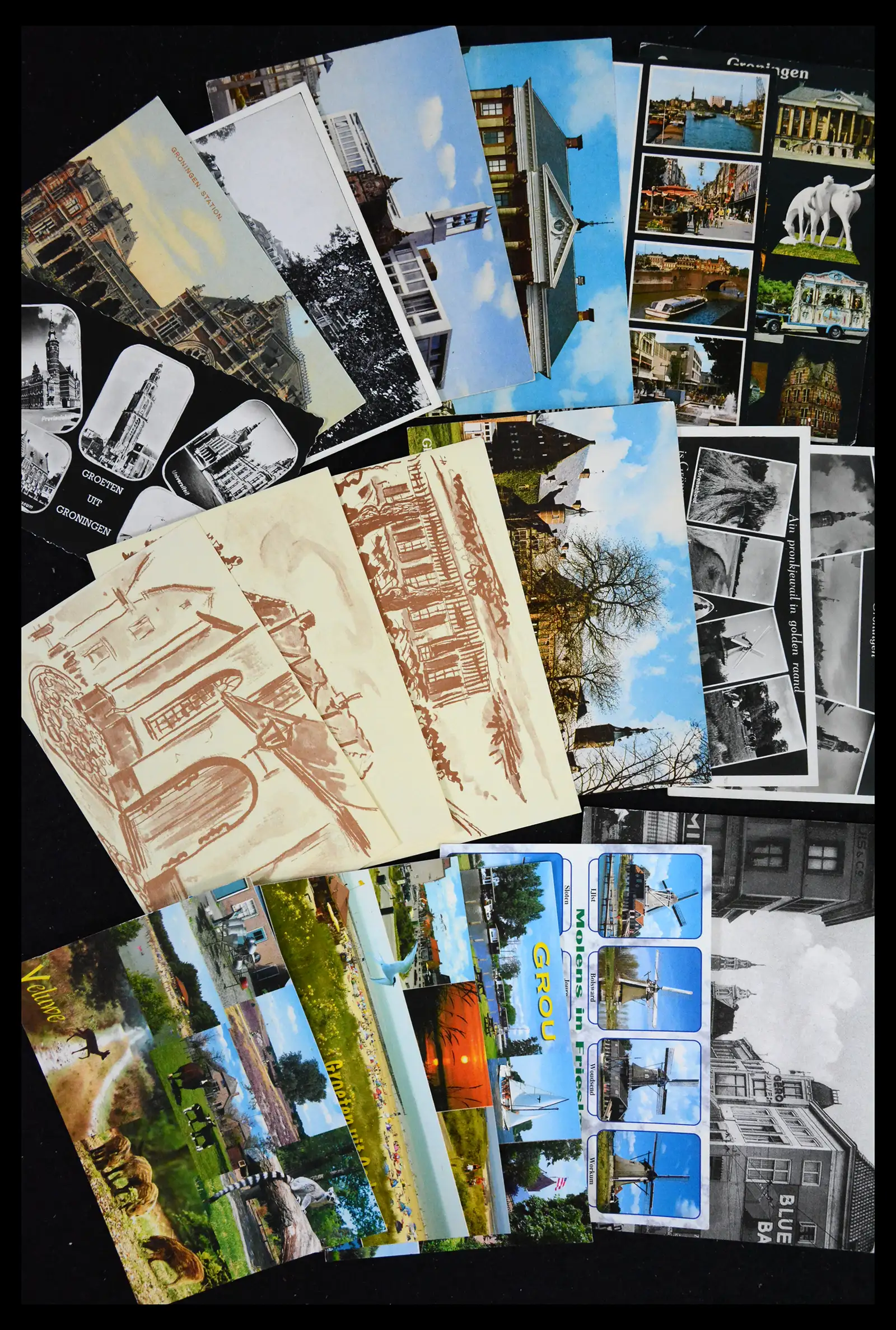 41684 0021 - Postzegelverzameling 41684 Nederland oude ansichtkaarten.