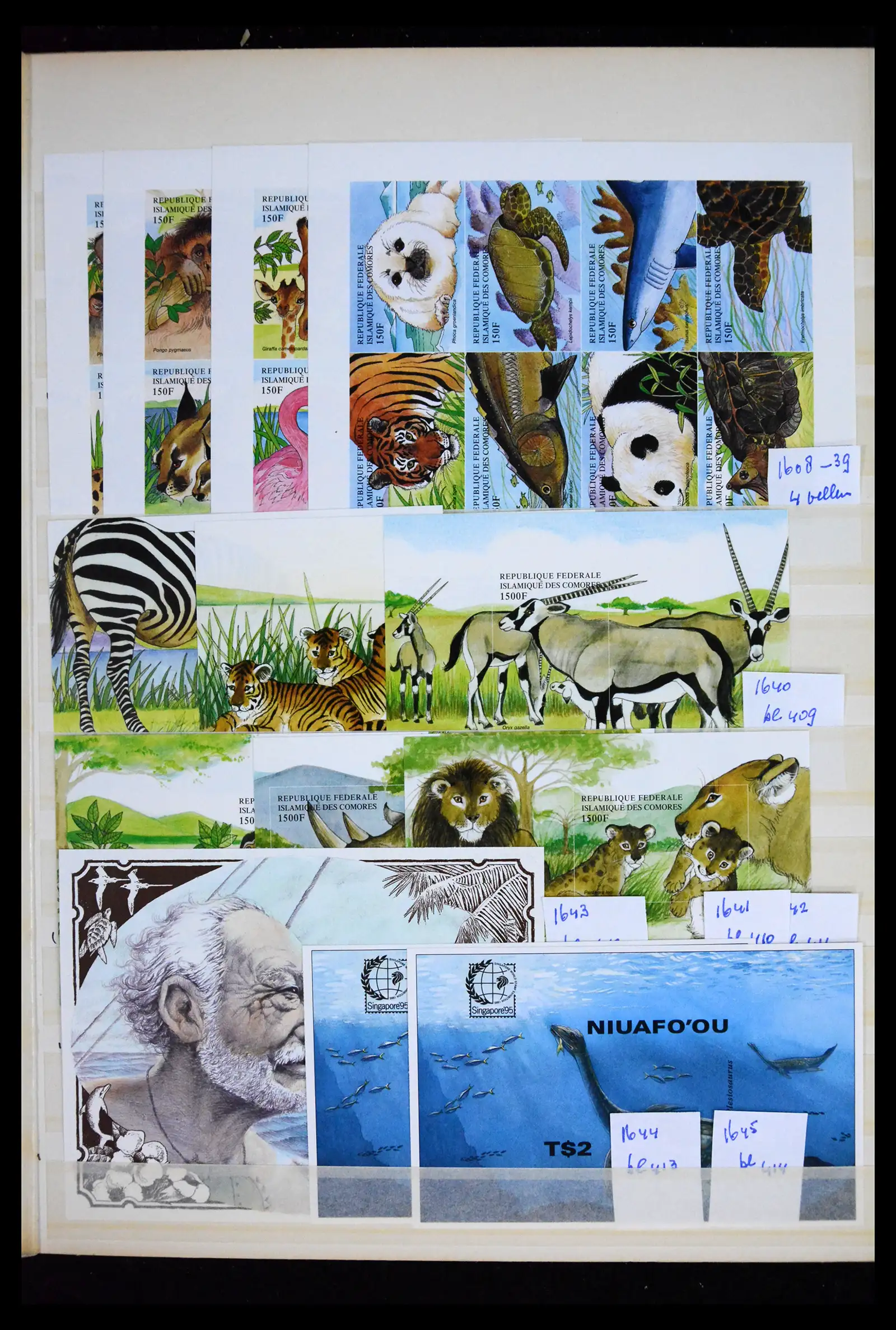 41691 0005 - Stamp collection 41691 Thematic animals imperforated 1950-2000.