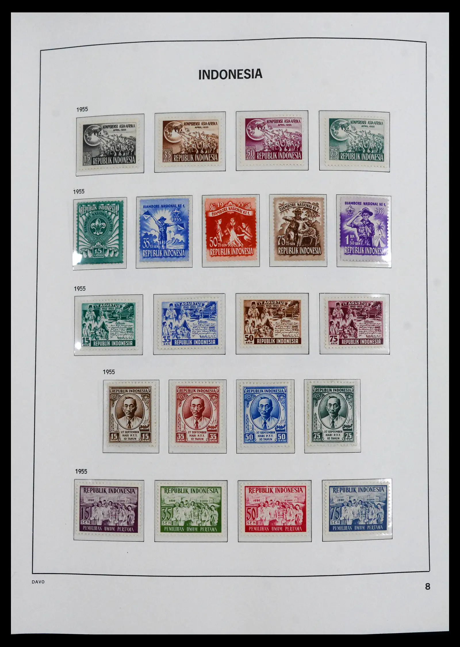 41693 0001 - Stamp collection 41693 Inonesia complete 1955-1999.