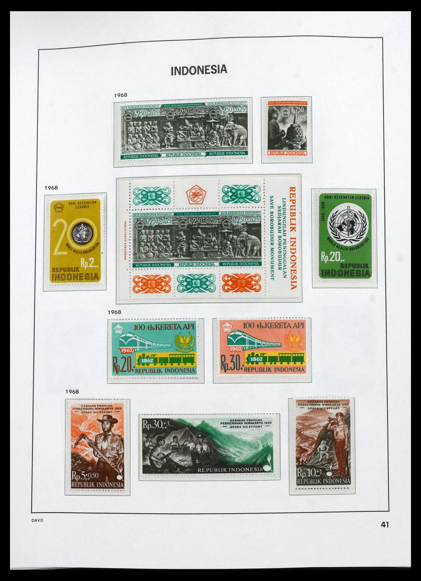 41693 0036 - Stamp collection 41693 Inonesia complete 1955-1999.