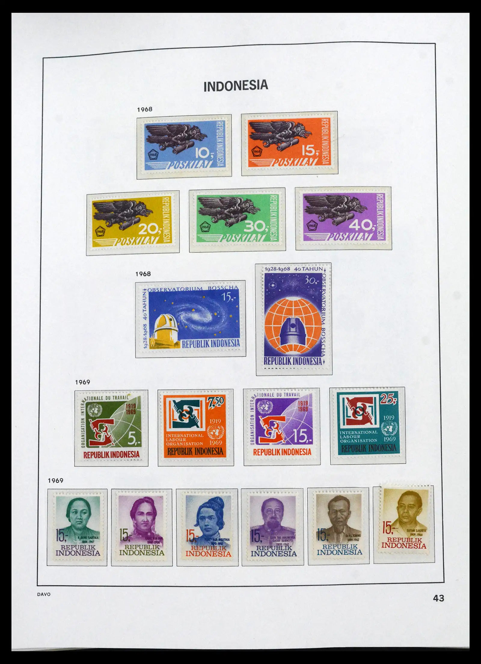 41693 0038 - Stamp collection 41693 Inonesia complete 1955-1999.