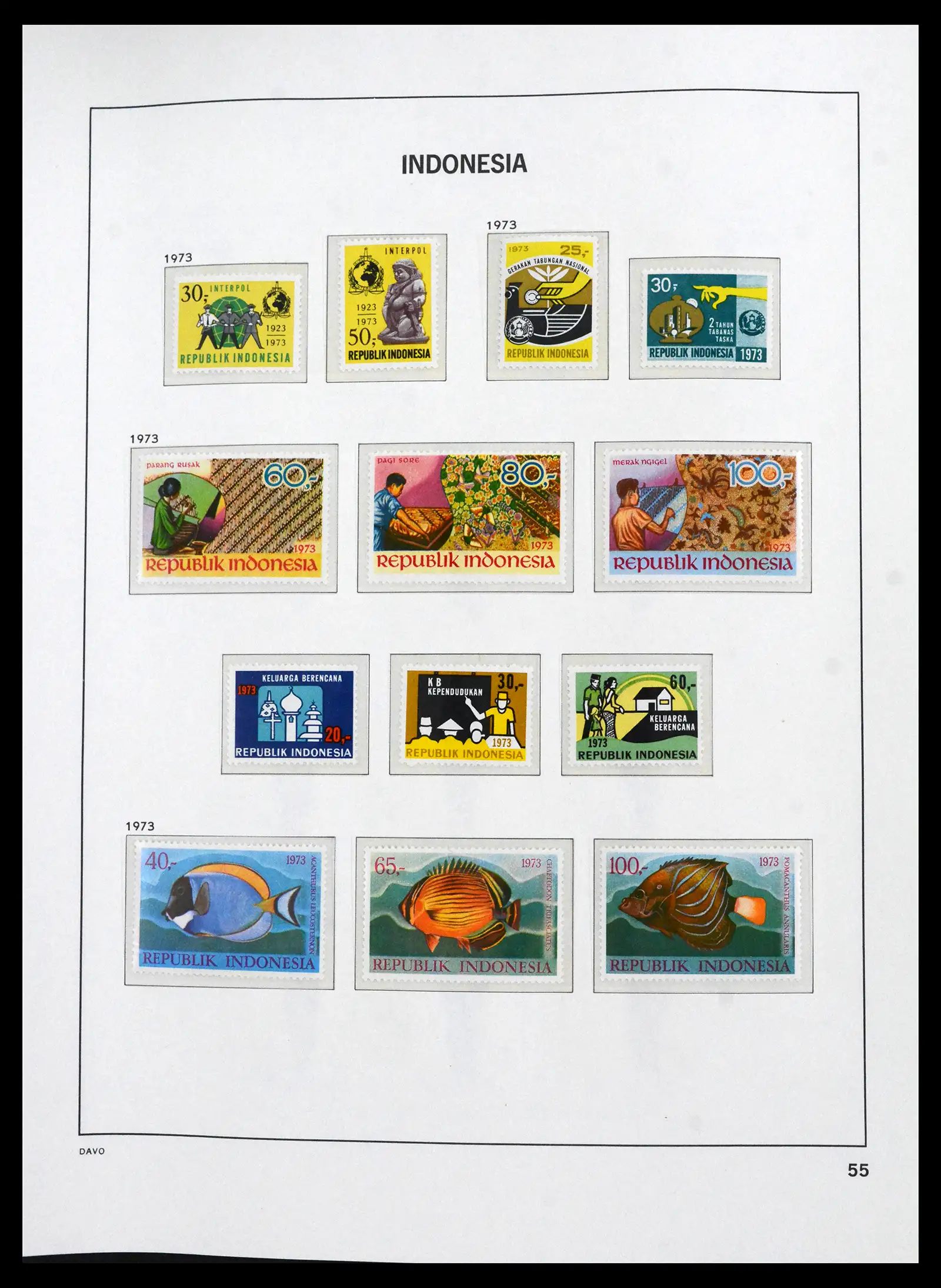 41693 0050 - Stamp collection 41693 Inonesia complete 1955-1999.