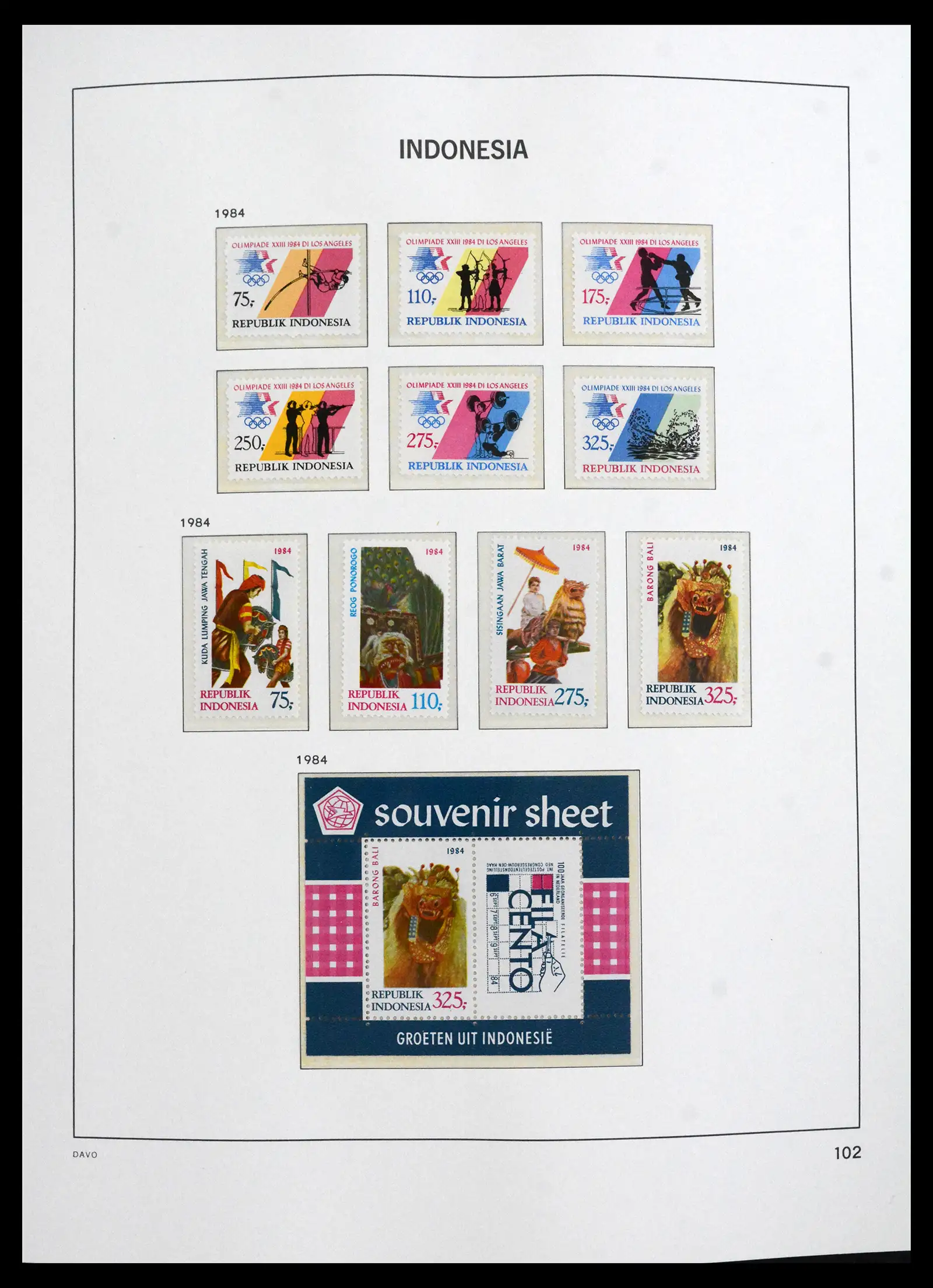 41693 0100 - Stamp collection 41693 Inonesia complete 1955-1999.