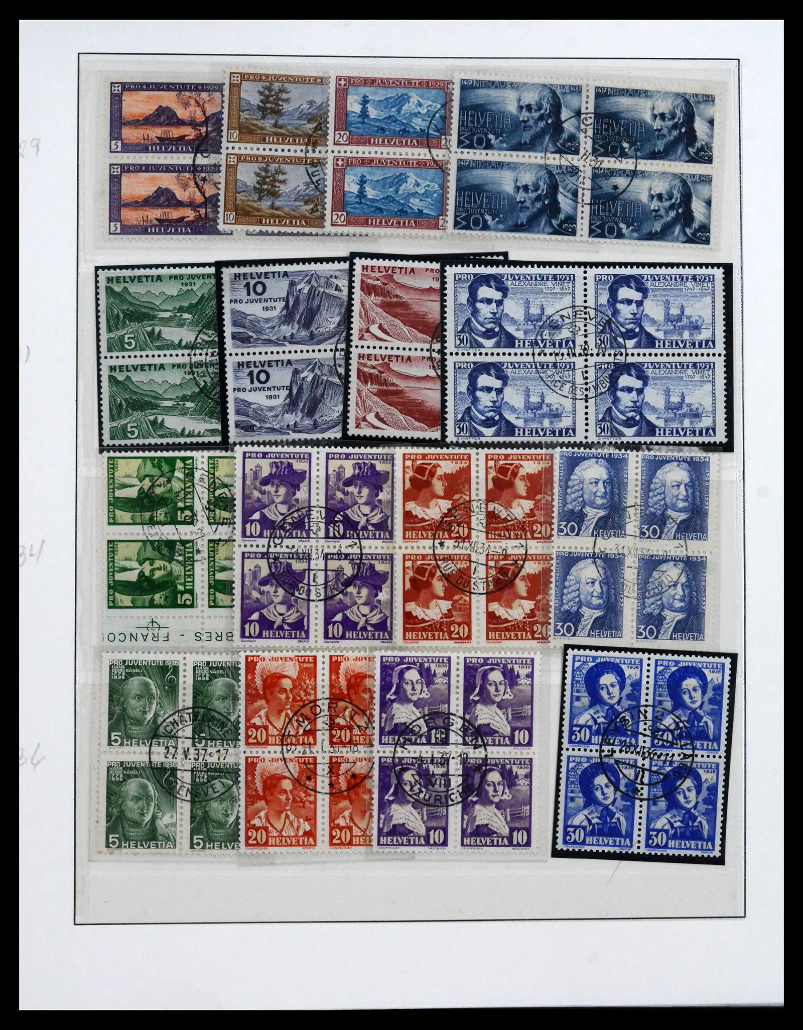 41696 0002 - Postzegelverzameling 41696 Zwitserland pro juventute gebruikt 1925-1987.