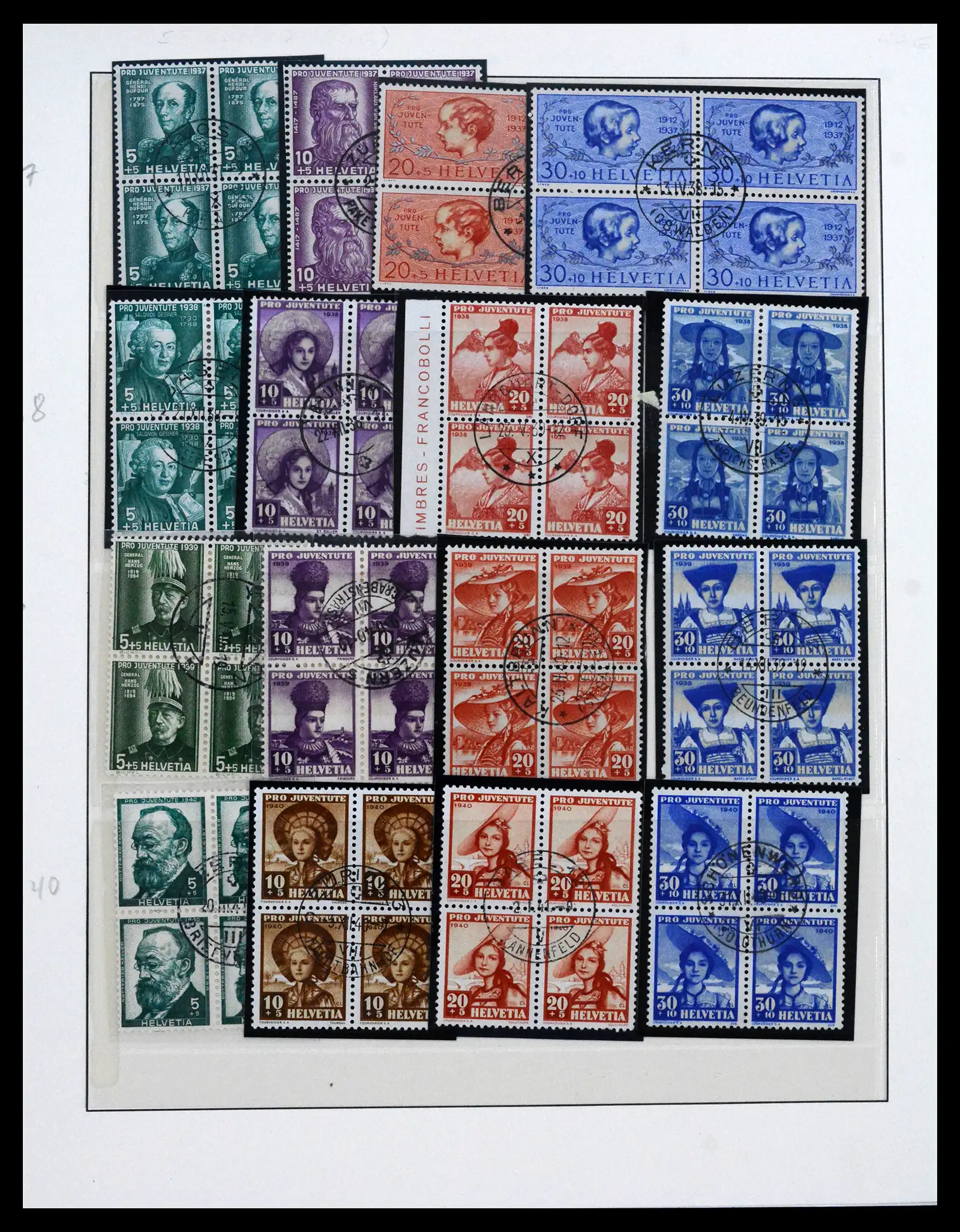 41696 0003 - Postzegelverzameling 41696 Zwitserland pro juventute gebruikt 1925-1987.
