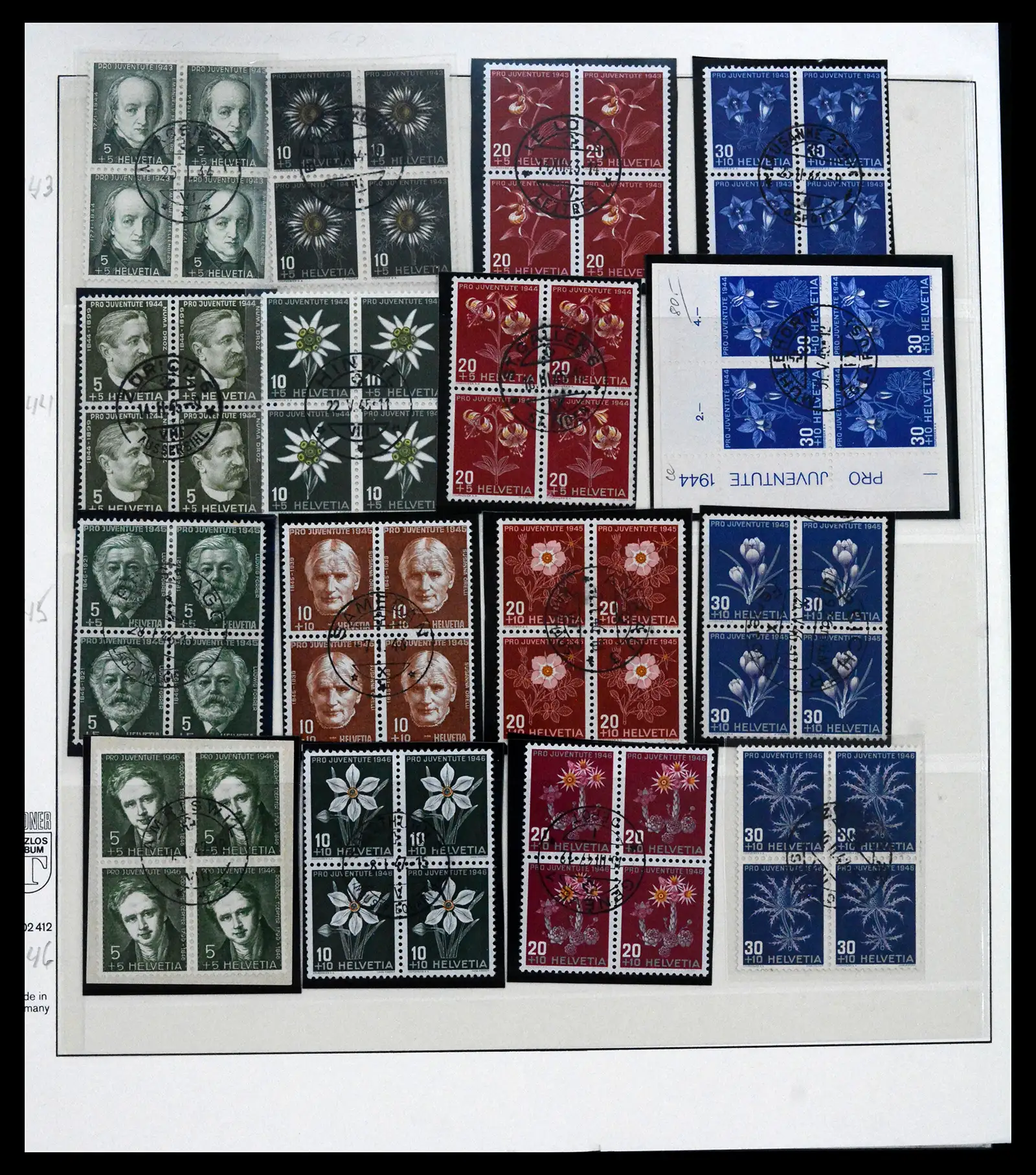 41696 0004 - Postzegelverzameling 41696 Zwitserland pro juventute gebruikt 1925-1987.