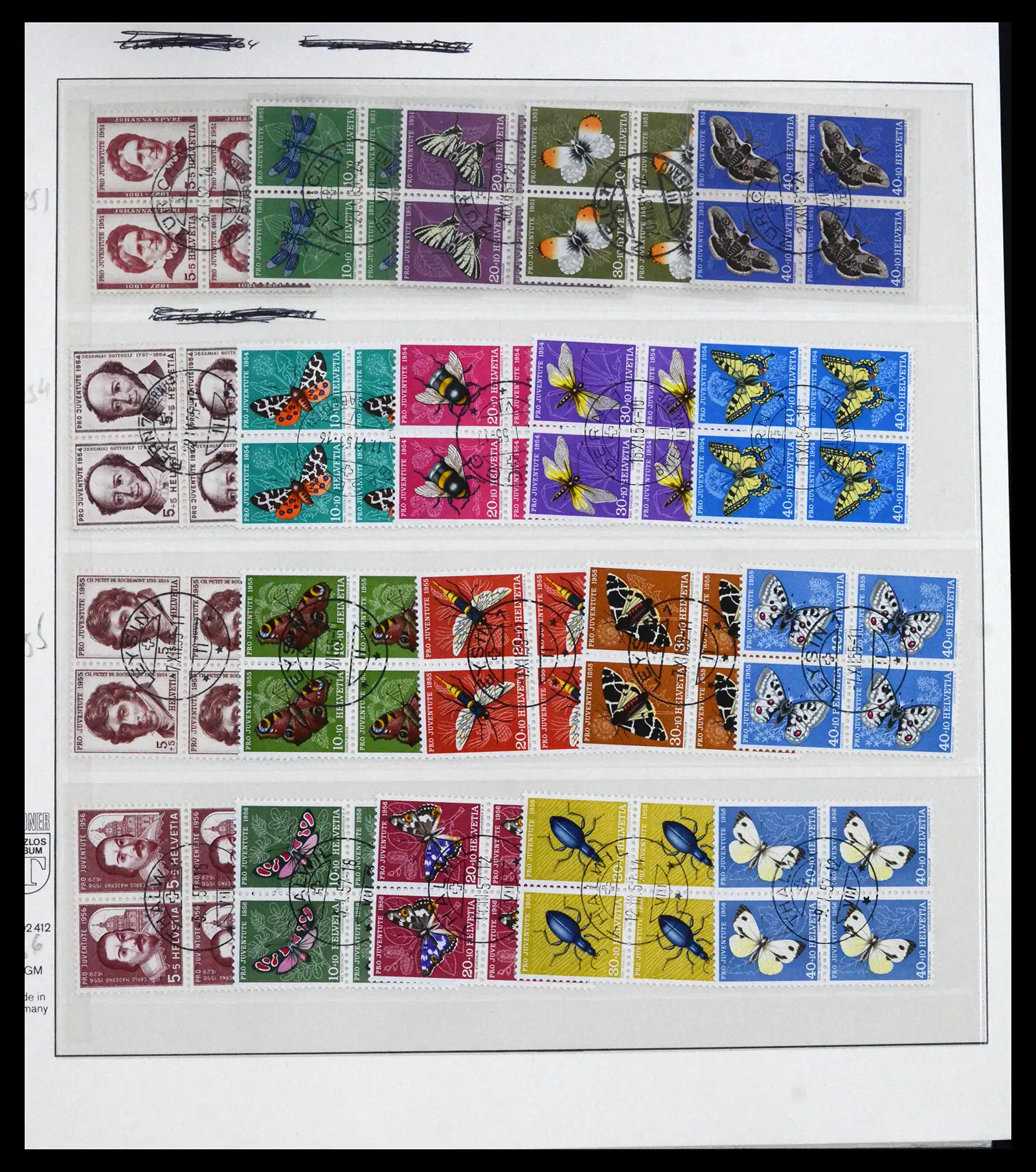 41696 0006 - Postzegelverzameling 41696 Zwitserland pro juventute gebruikt 1925-1987.