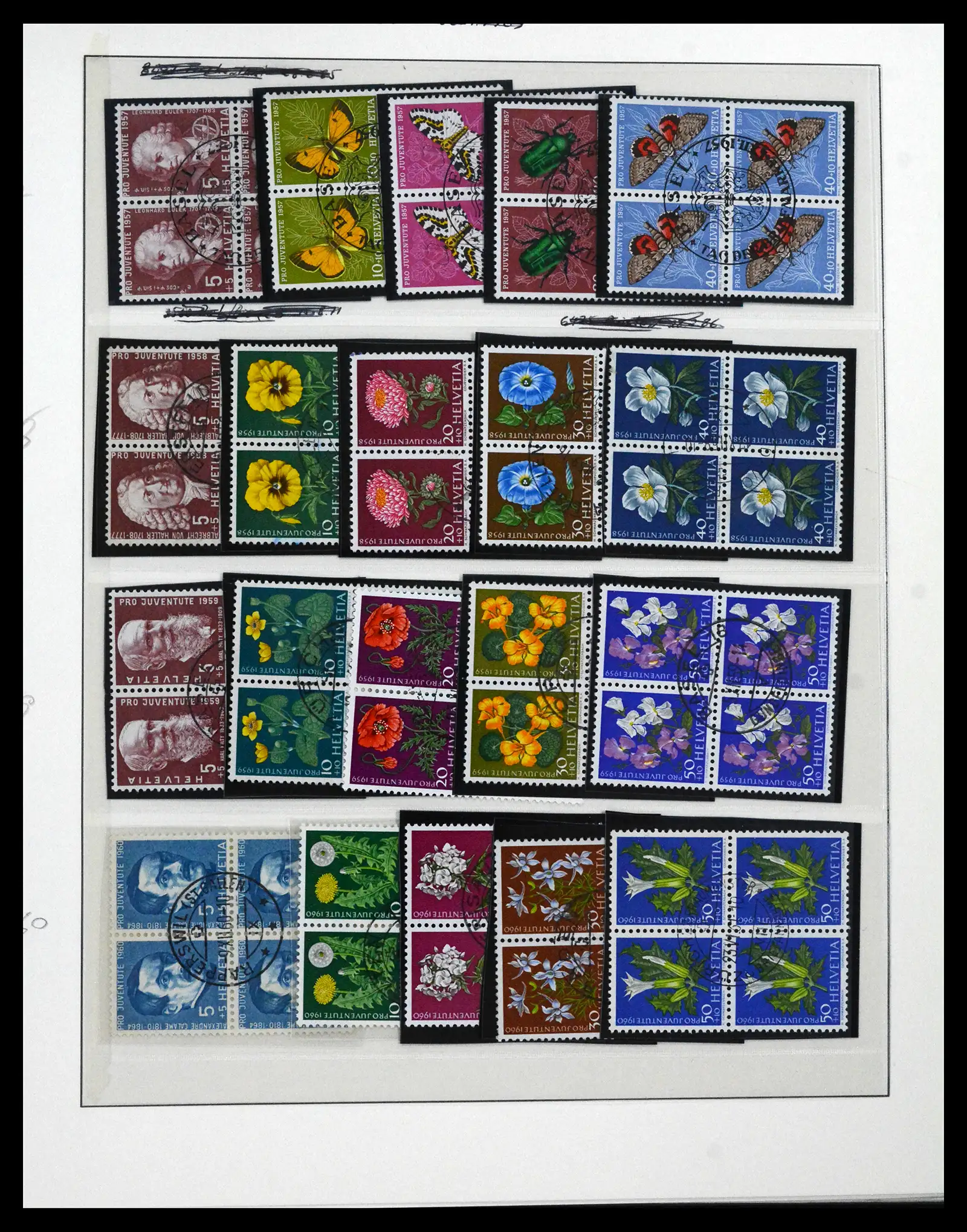 41696 0007 - Postzegelverzameling 41696 Zwitserland pro juventute gebruikt 1925-1987.