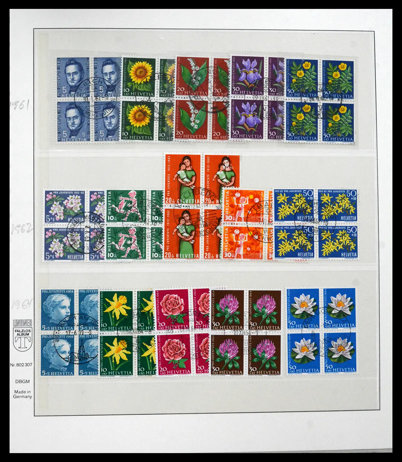 41696 0008 - Postzegelverzameling 41696 Zwitserland pro juventute gebruikt 1925-1987.