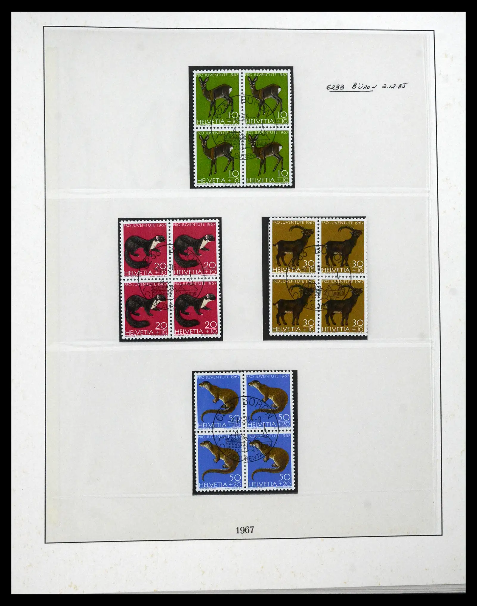 41696 0011 - Postzegelverzameling 41696 Zwitserland pro juventute gebruikt 1925-1987.