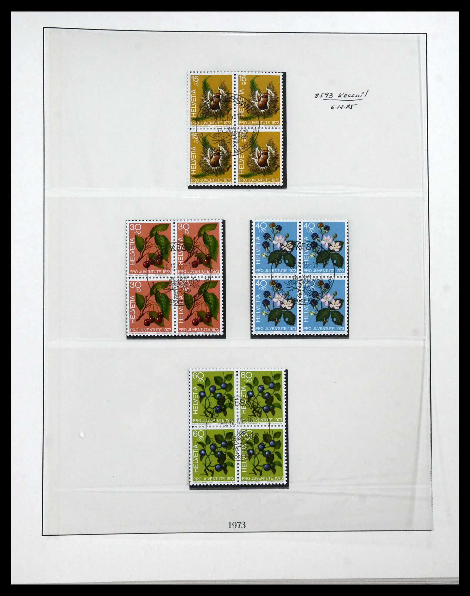 41696 0017 - Postzegelverzameling 41696 Zwitserland pro juventute gebruikt 1925-1987.