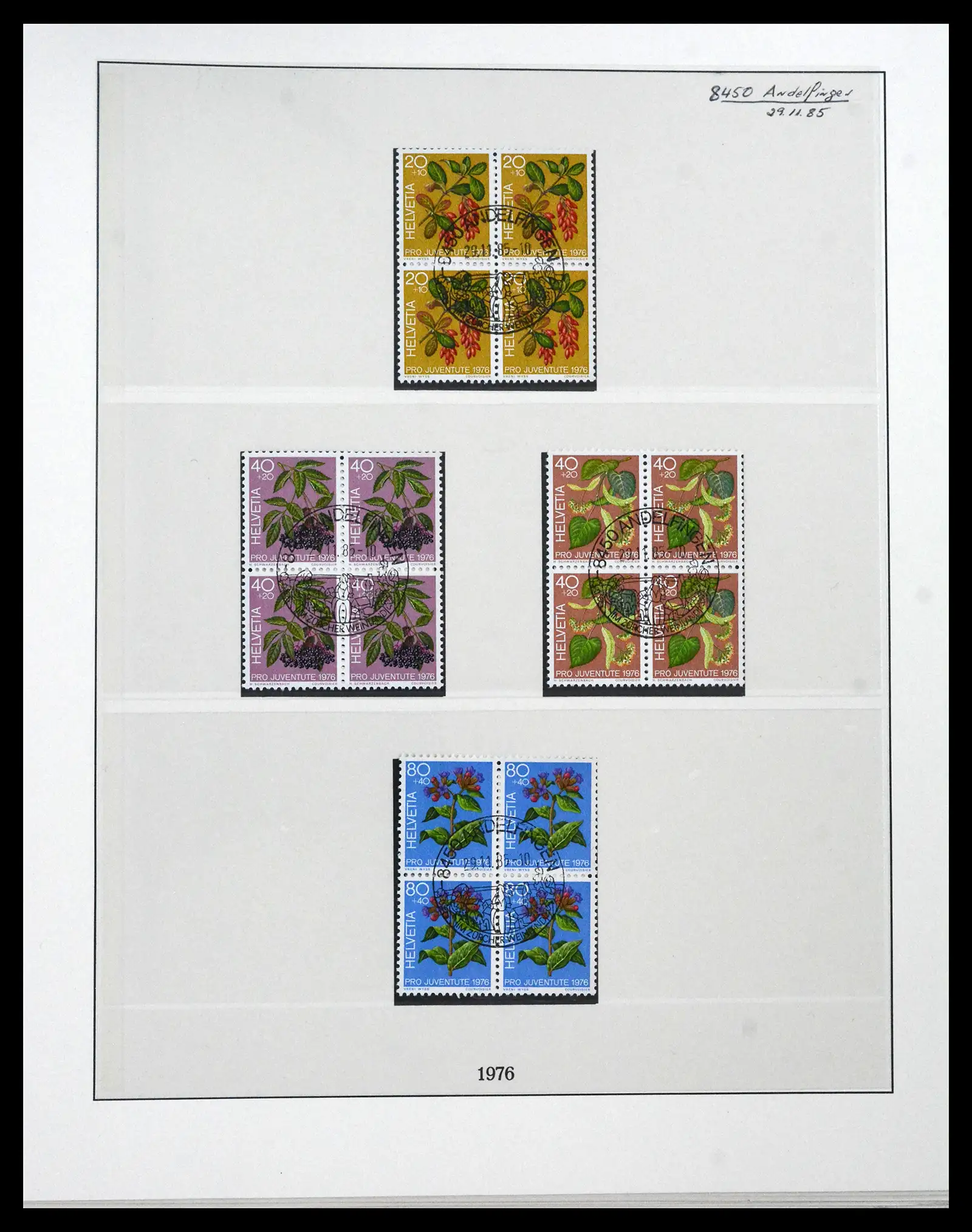 41696 0020 - Postzegelverzameling 41696 Zwitserland pro juventute gebruikt 1925-1987.