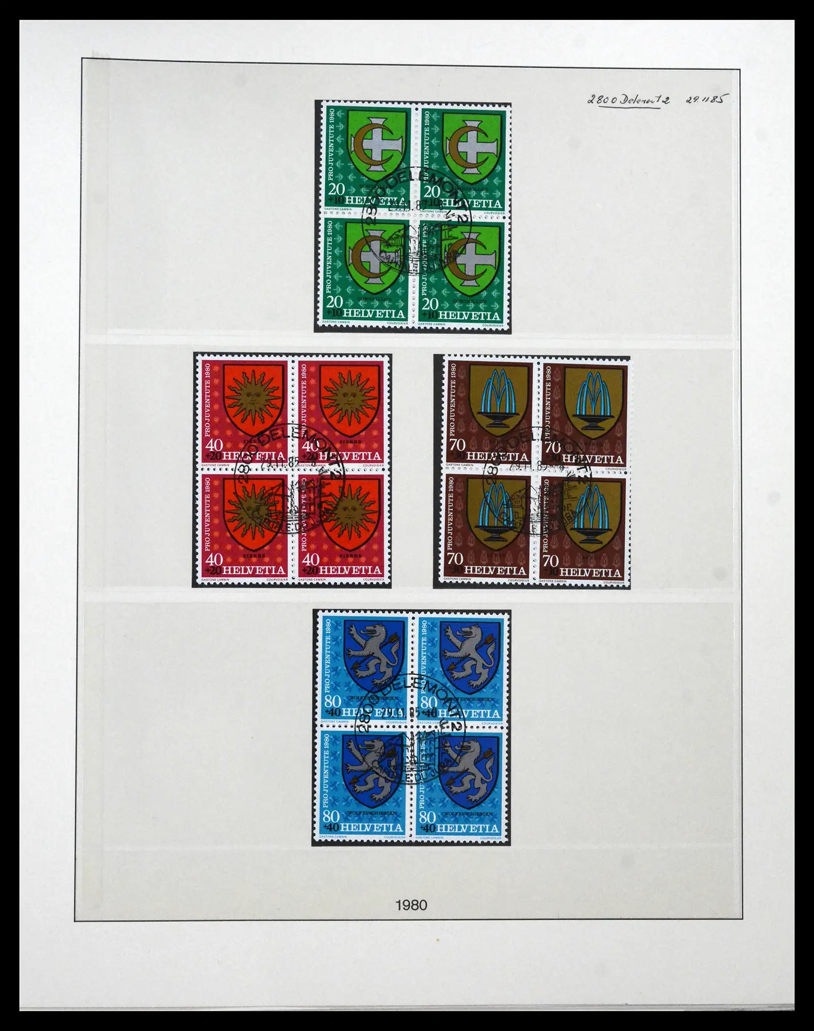 41696 0024 - Postzegelverzameling 41696 Zwitserland pro juventute gebruikt 1925-1987.