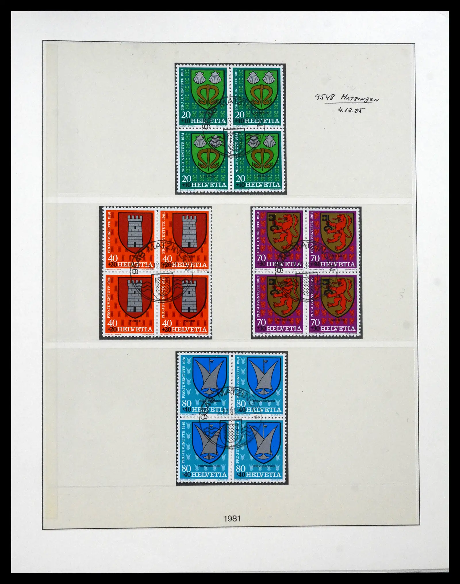 41696 0025 - Postzegelverzameling 41696 Zwitserland pro juventute gebruikt 1925-1987.