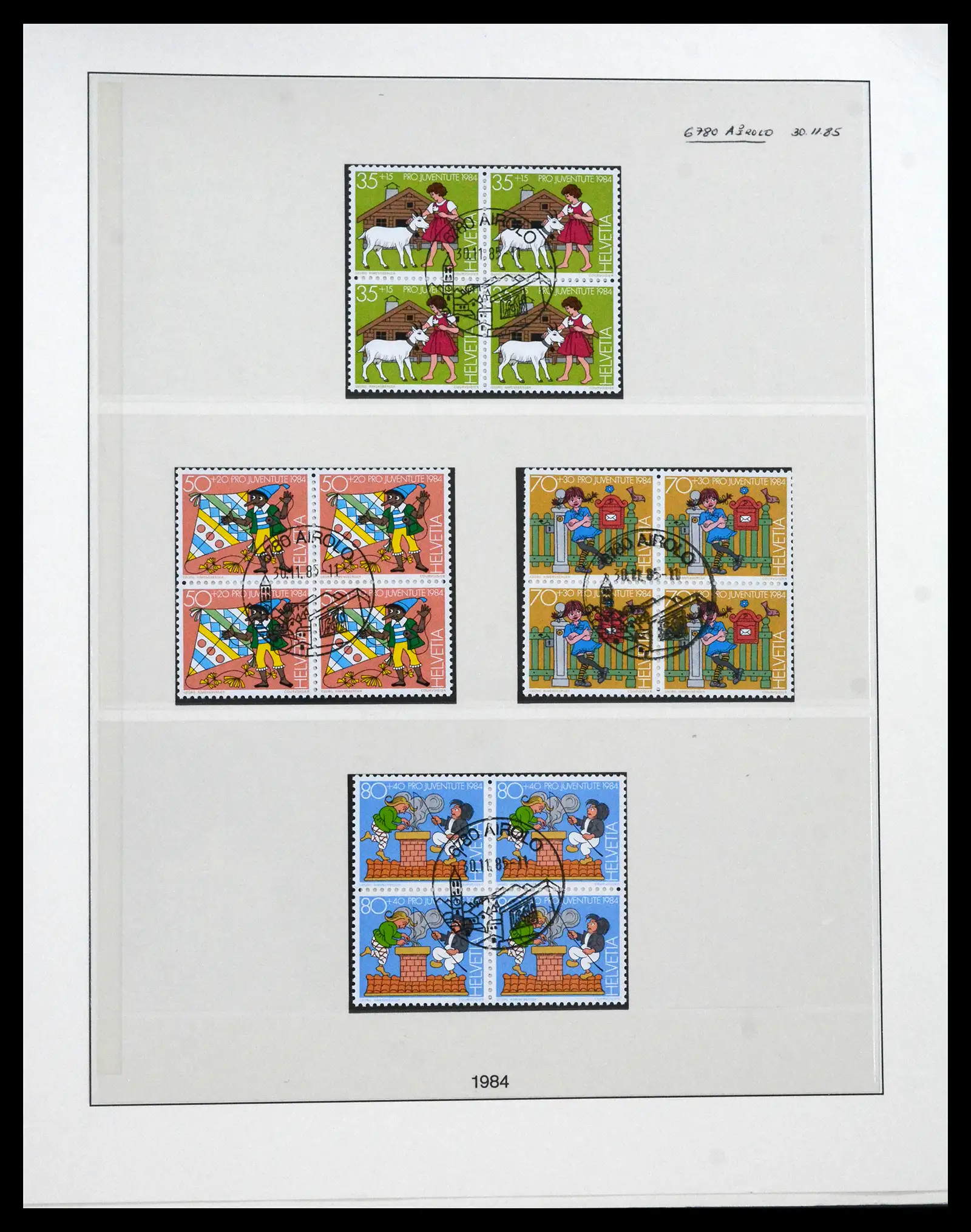 41696 0028 - Postzegelverzameling 41696 Zwitserland pro juventute gebruikt 1925-1987.