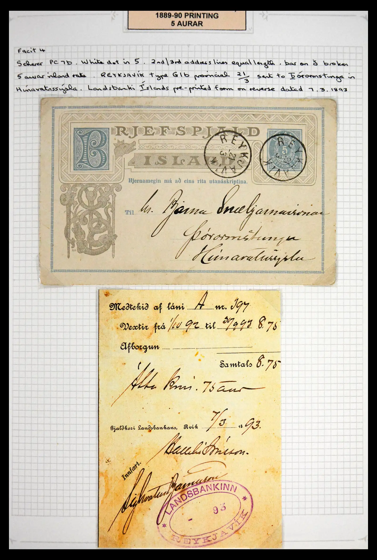41697 0007 - Postzegelverzameling 41697 IJsland brieven/stempels 1870-1952.