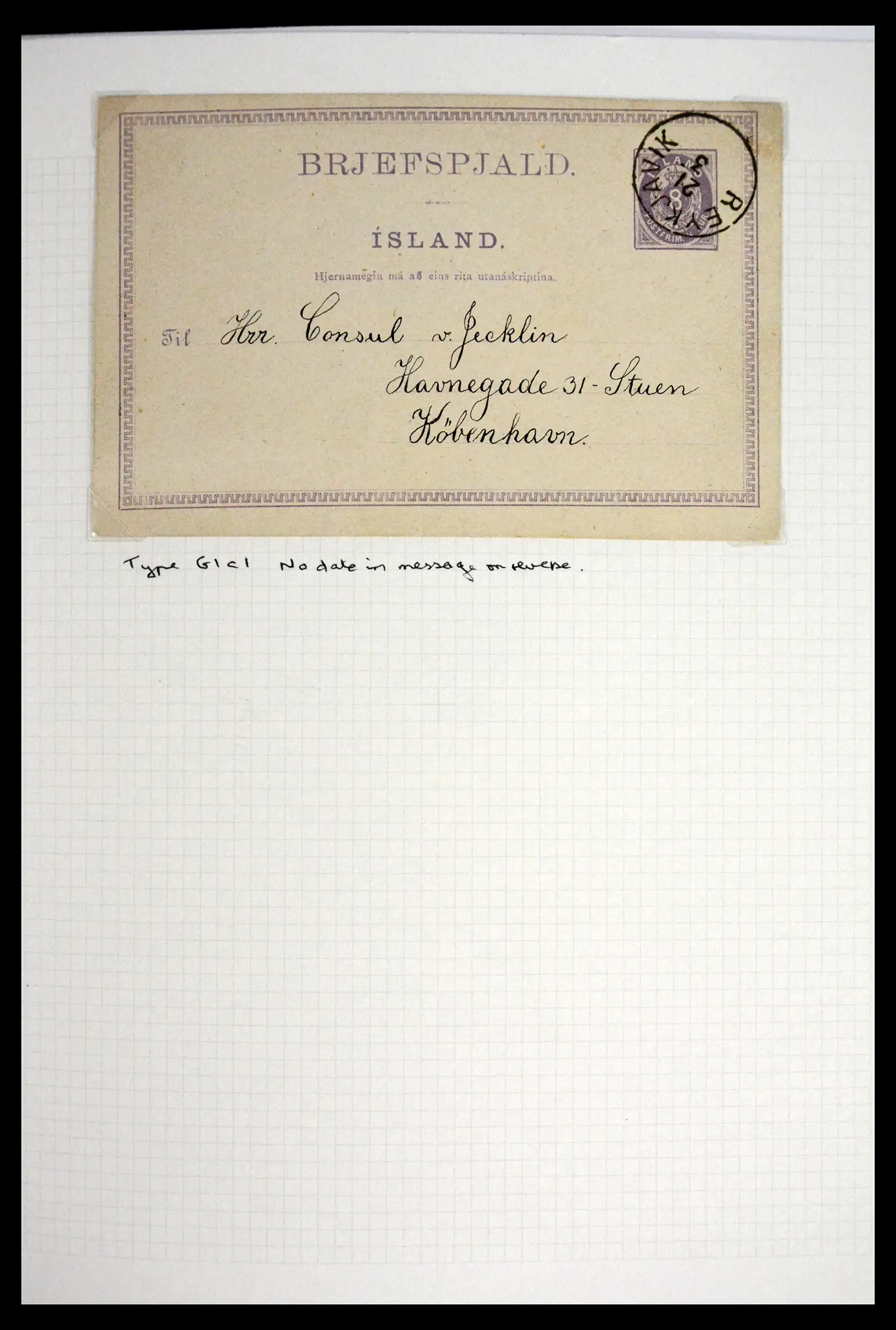 41697 0008 - Postzegelverzameling 41697 IJsland brieven/stempels 1870-1952.