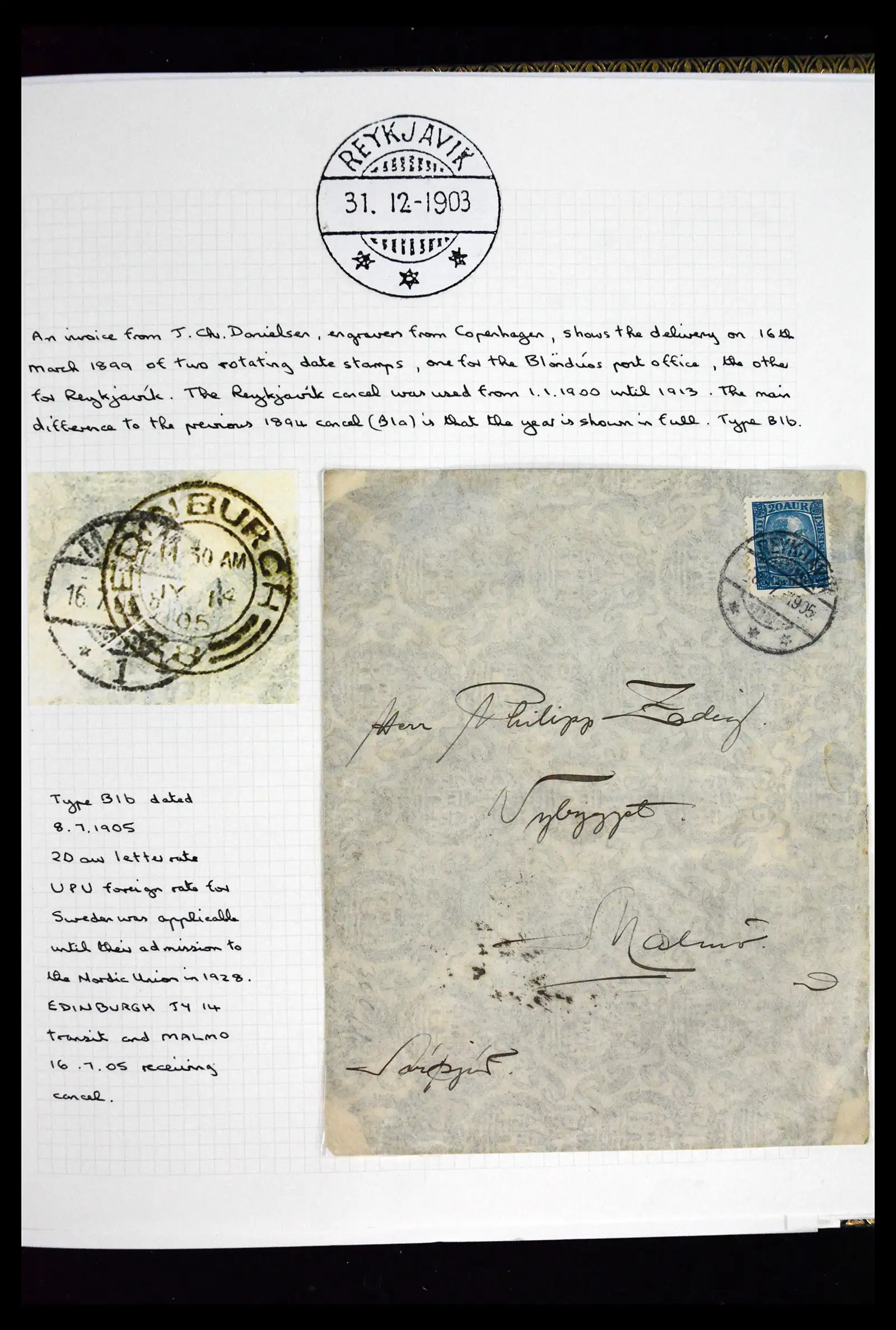 41697 0014 - Postzegelverzameling 41697 IJsland brieven/stempels 1870-1952.