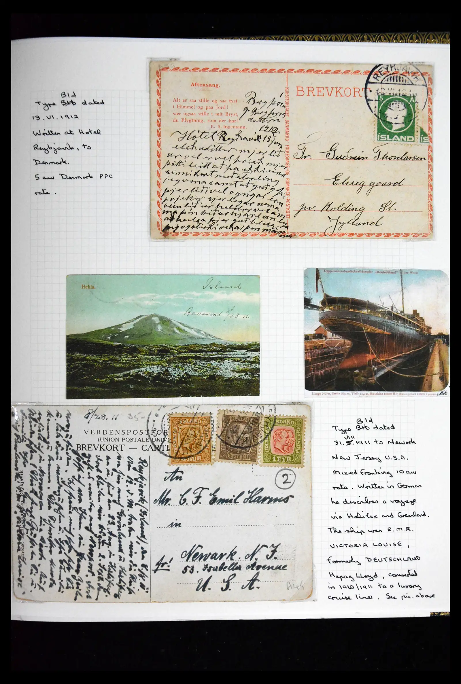 41697 0018 - Postzegelverzameling 41697 IJsland brieven/stempels 1870-1952.