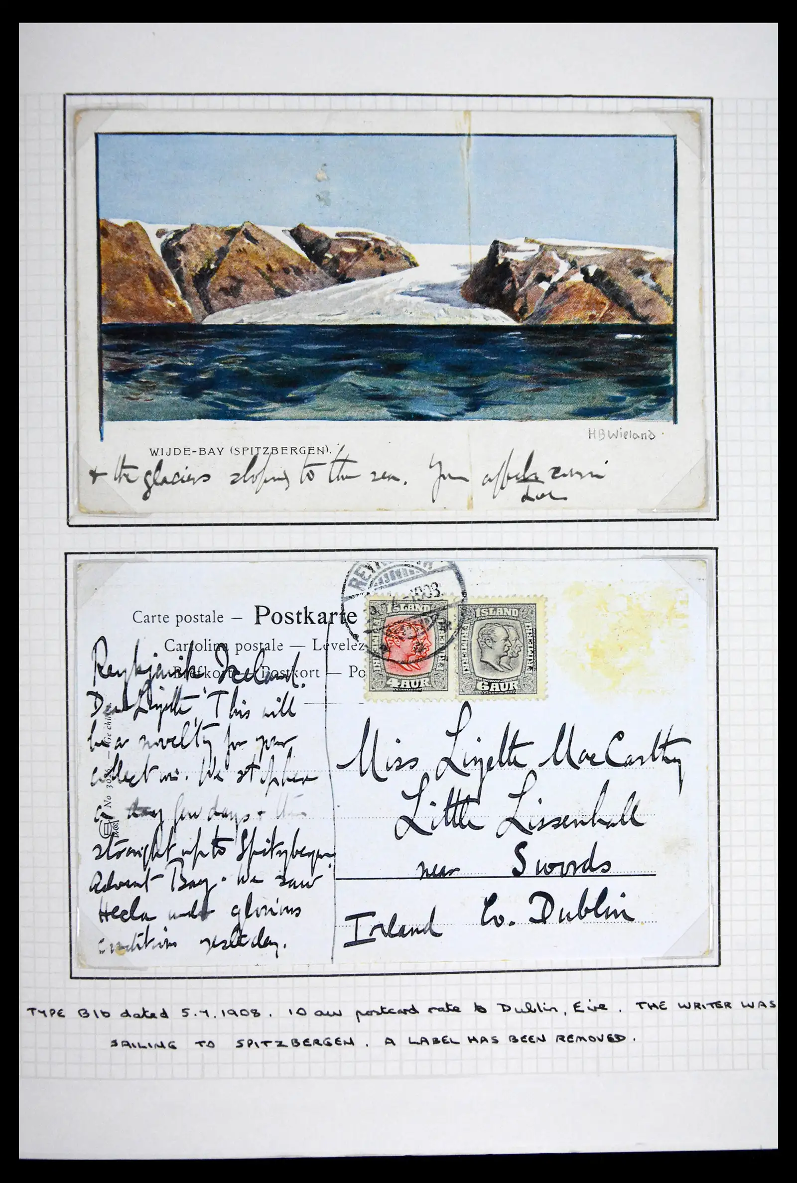 41697 0019 - Postzegelverzameling 41697 IJsland brieven/stempels 1870-1952.