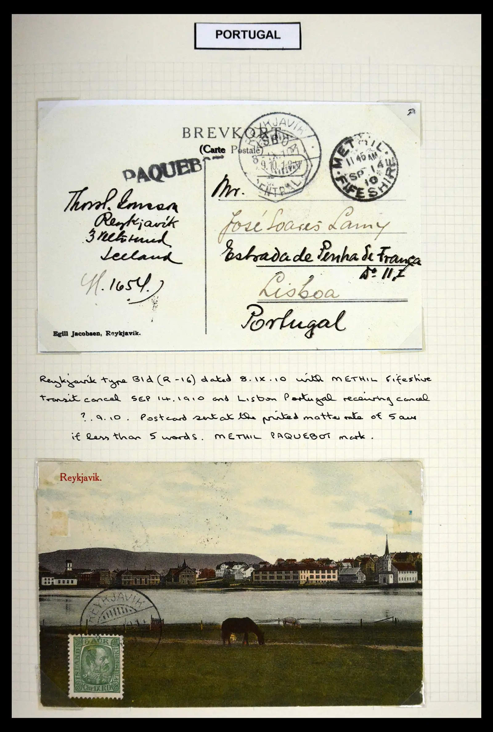 41697 0021 - Postzegelverzameling 41697 IJsland brieven/stempels 1870-1952.