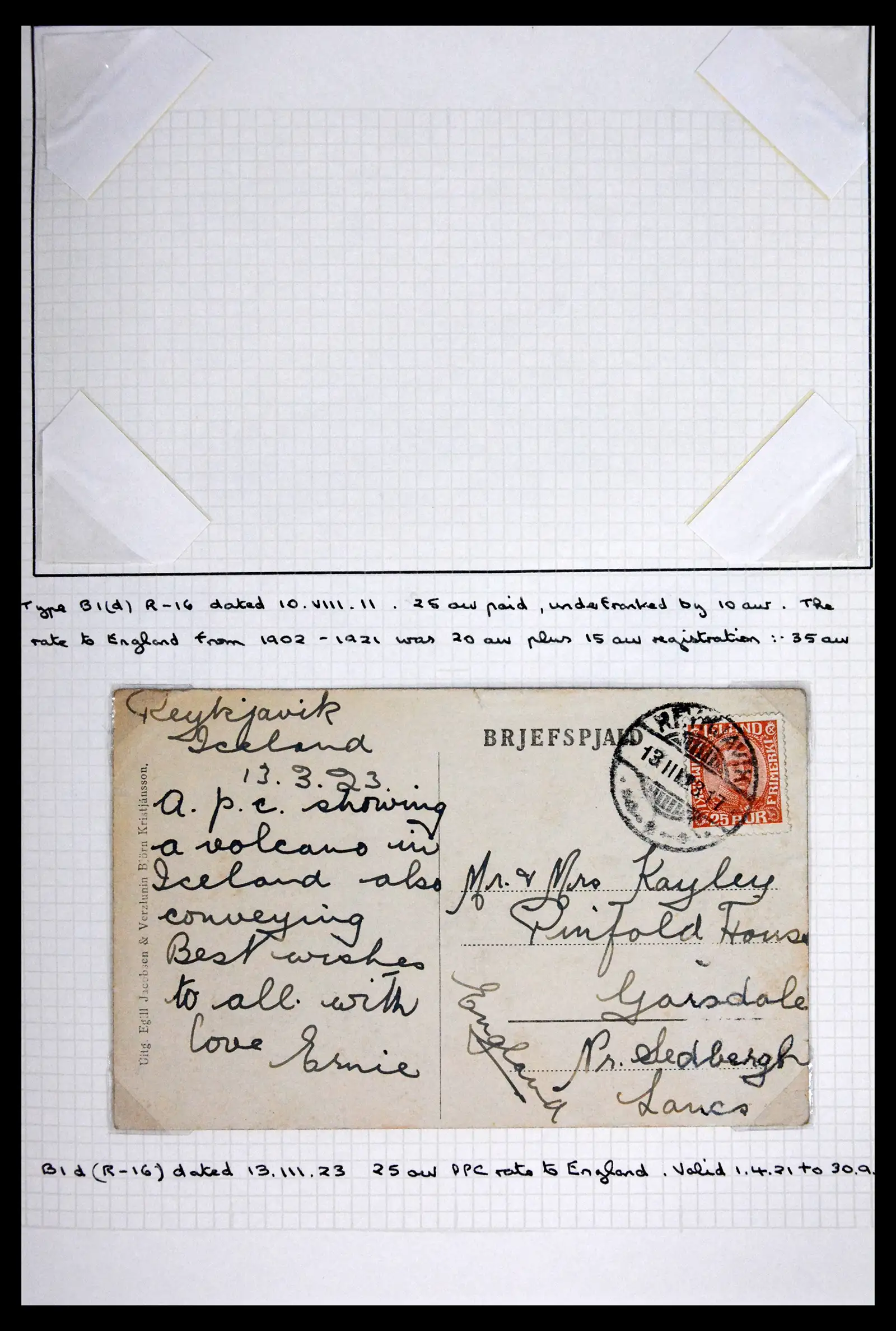 41697 0025 - Postzegelverzameling 41697 IJsland brieven/stempels 1870-1952.