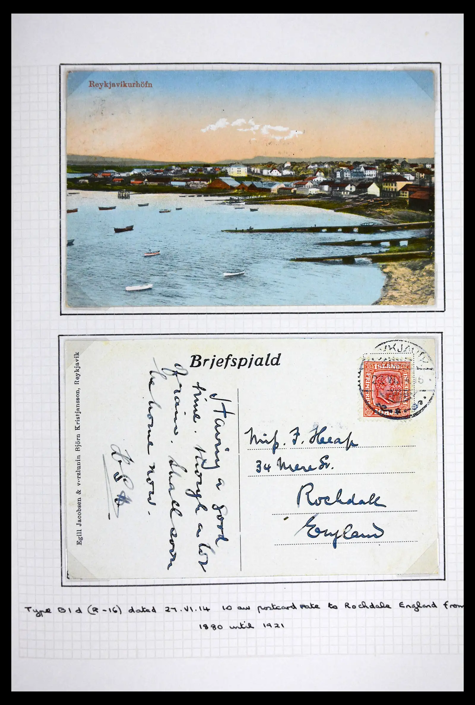 41697 0028 - Postzegelverzameling 41697 IJsland brieven/stempels 1870-1952.