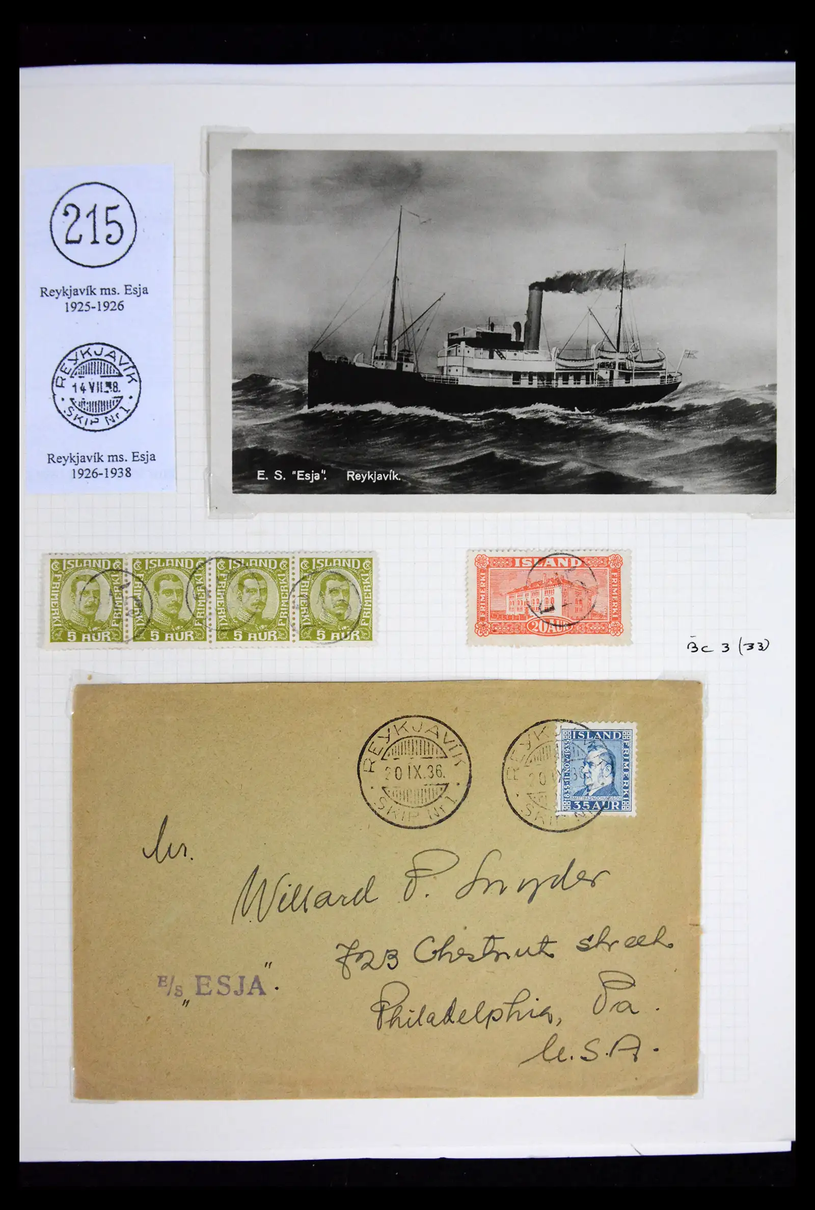 41697 0031 - Postzegelverzameling 41697 IJsland brieven/stempels 1870-1952.