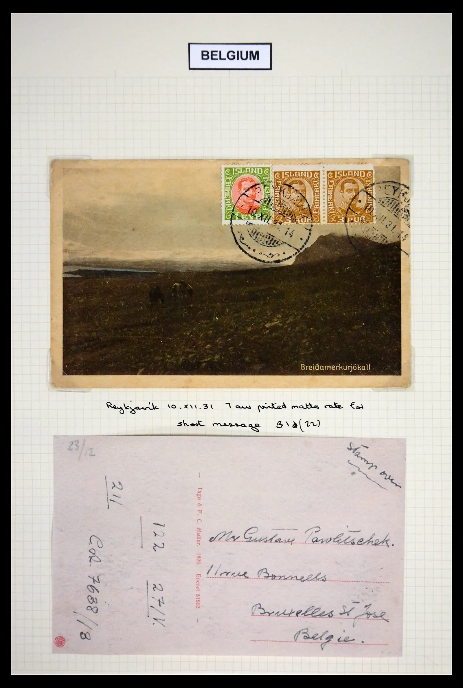 41697 0034 - Postzegelverzameling 41697 IJsland brieven/stempels 1870-1952.