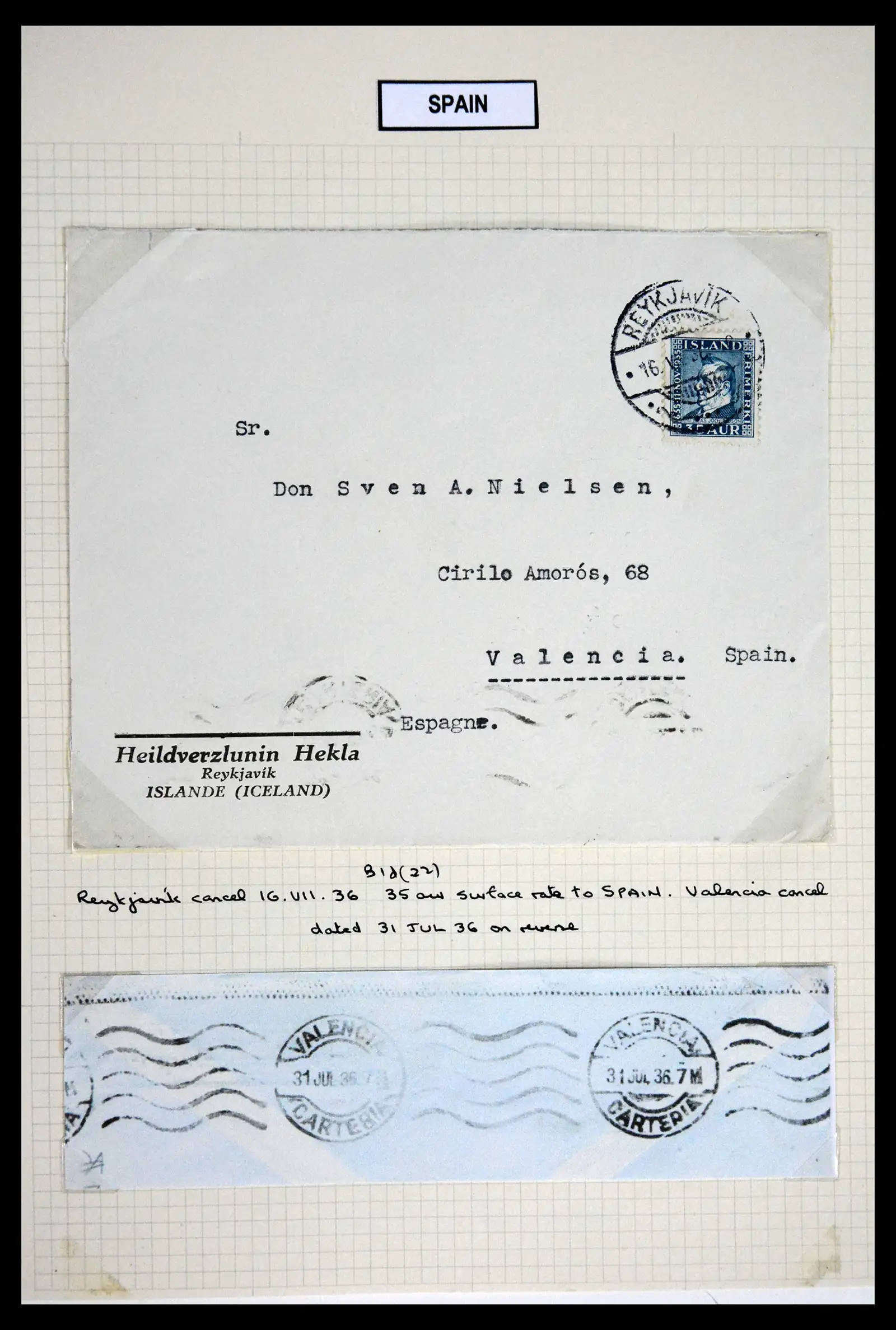 41697 0035 - Postzegelverzameling 41697 IJsland brieven/stempels 1870-1952.