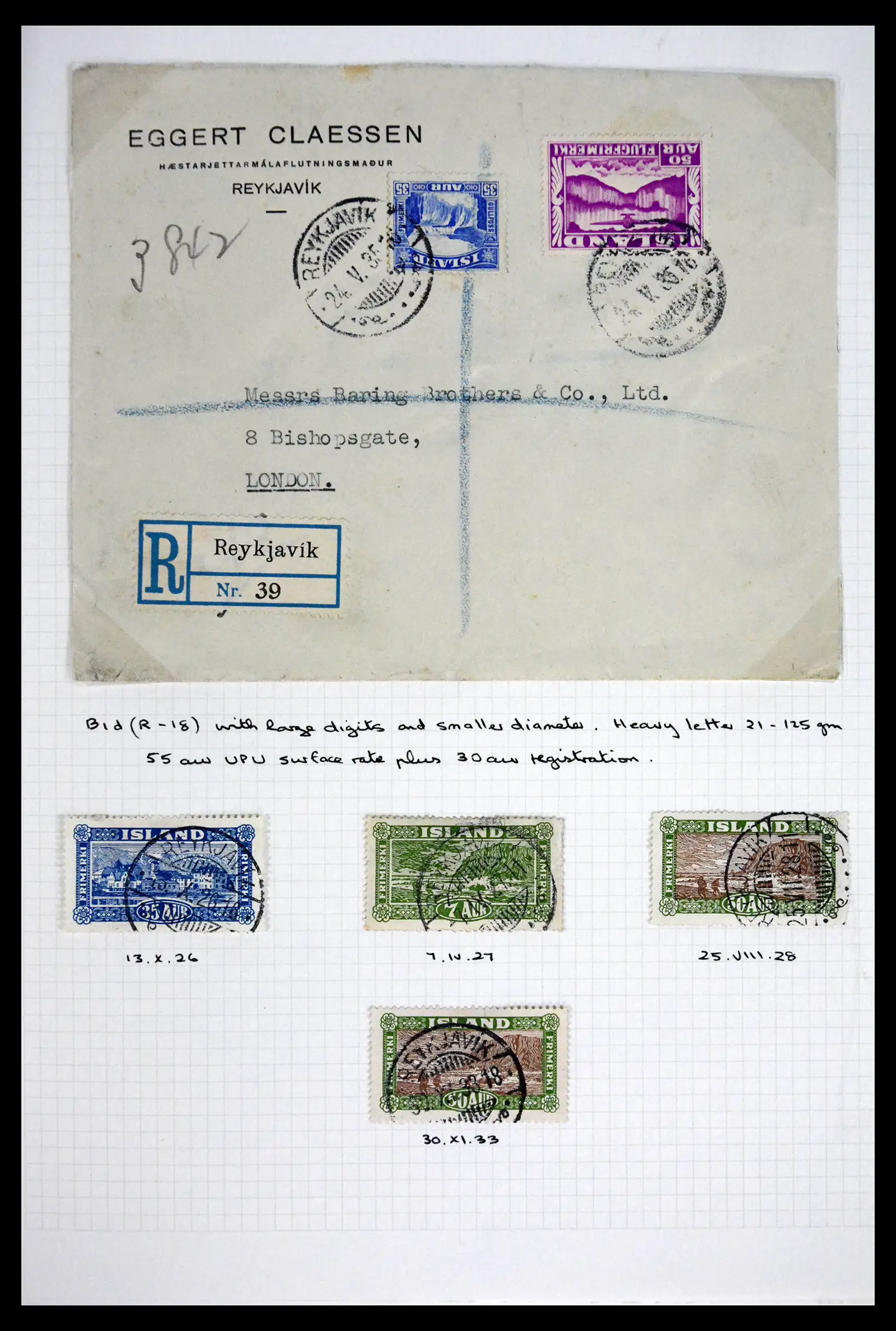 41697 0038 - Postzegelverzameling 41697 IJsland brieven/stempels 1870-1952.