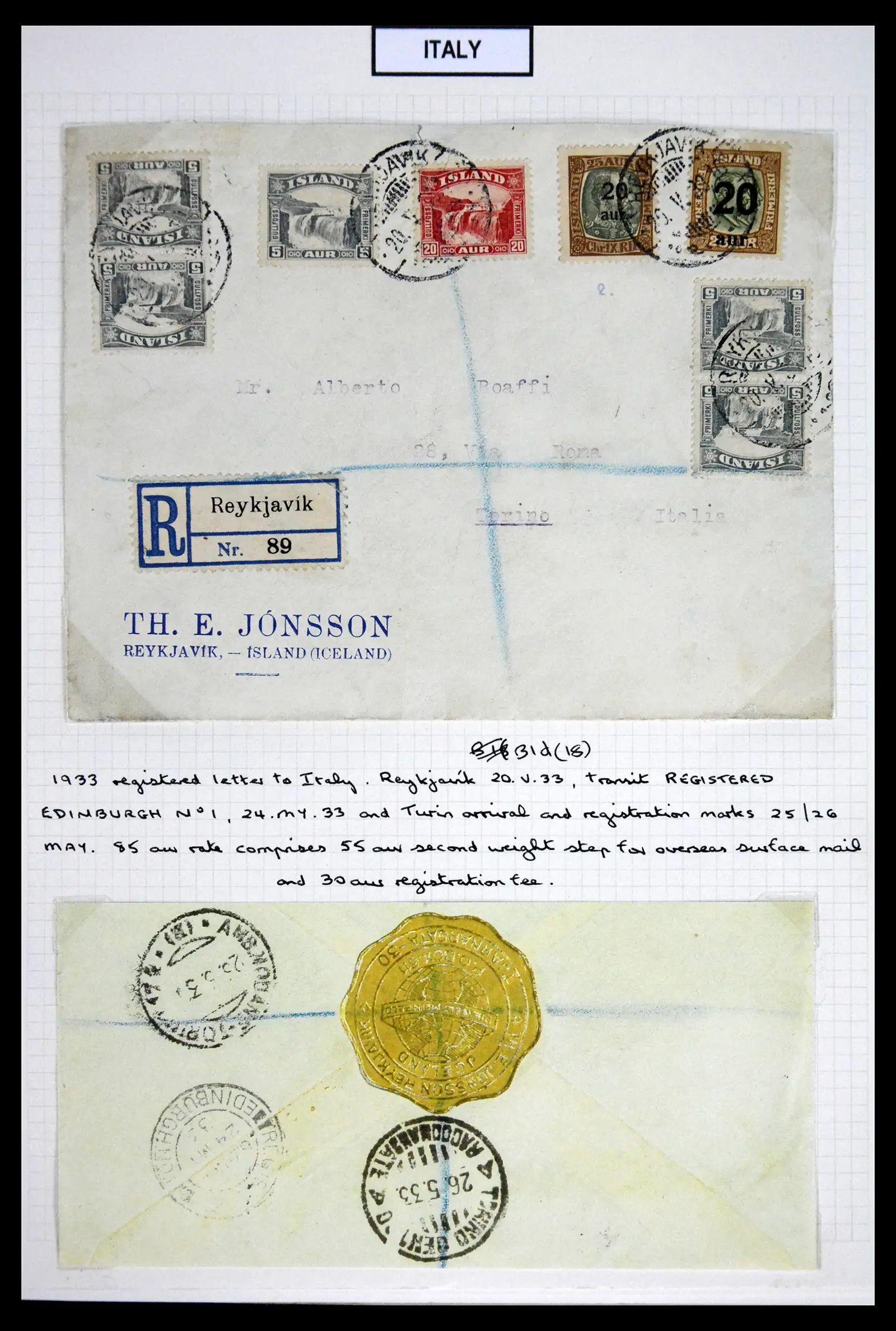 41697 0039 - Postzegelverzameling 41697 IJsland brieven/stempels 1870-1952.