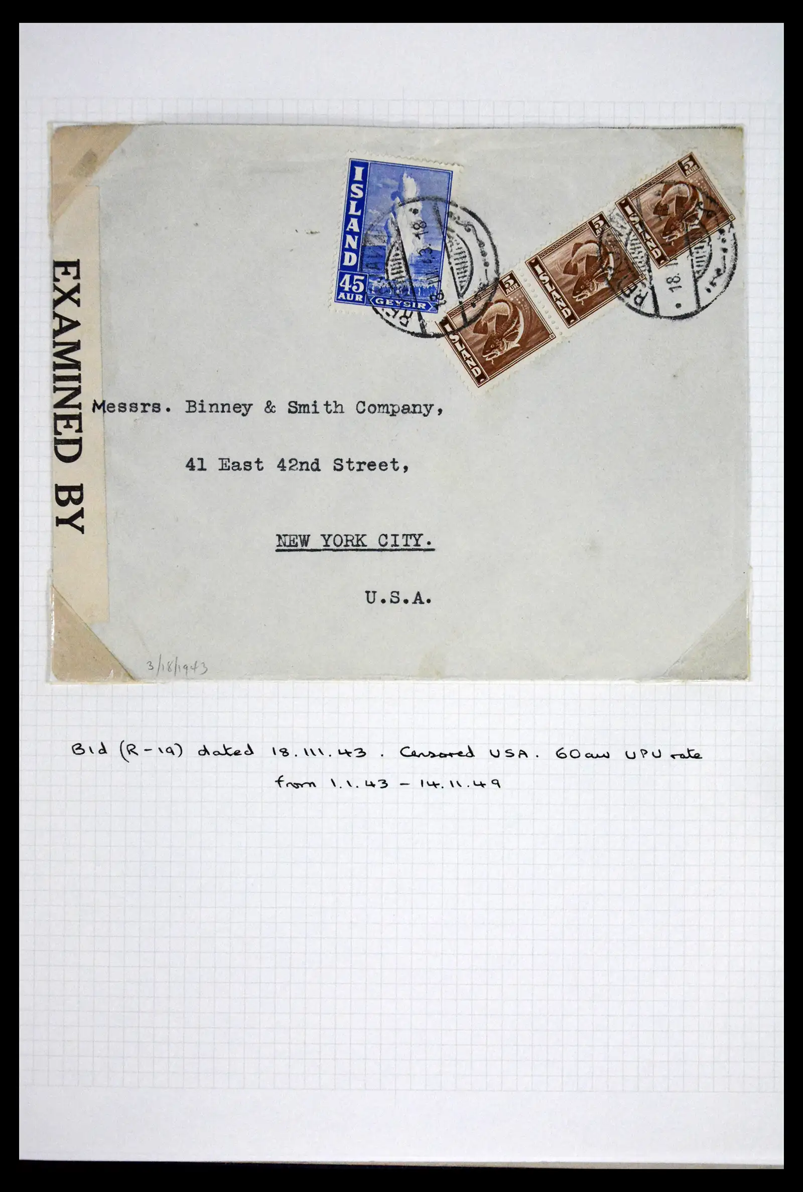 41697 0040 - Postzegelverzameling 41697 IJsland brieven/stempels 1870-1952.