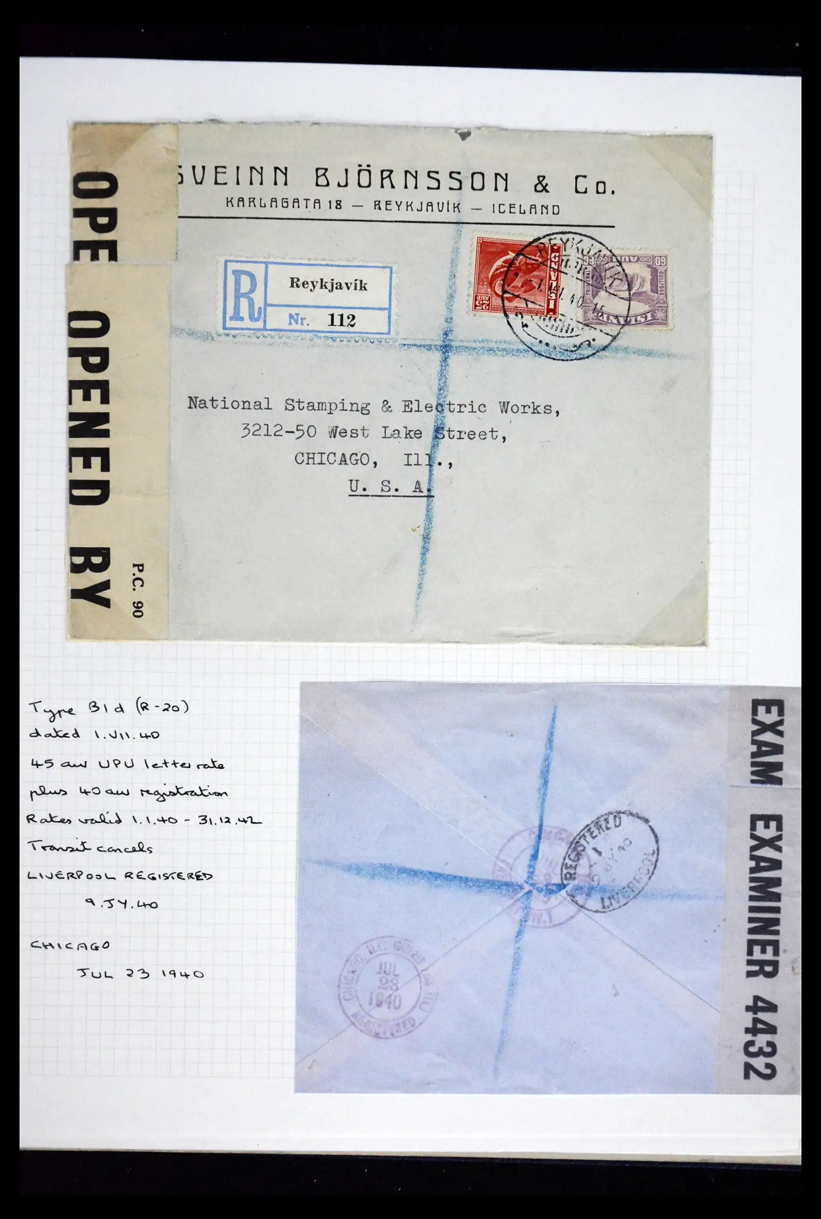 41697 0044 - Postzegelverzameling 41697 IJsland brieven/stempels 1870-1952.