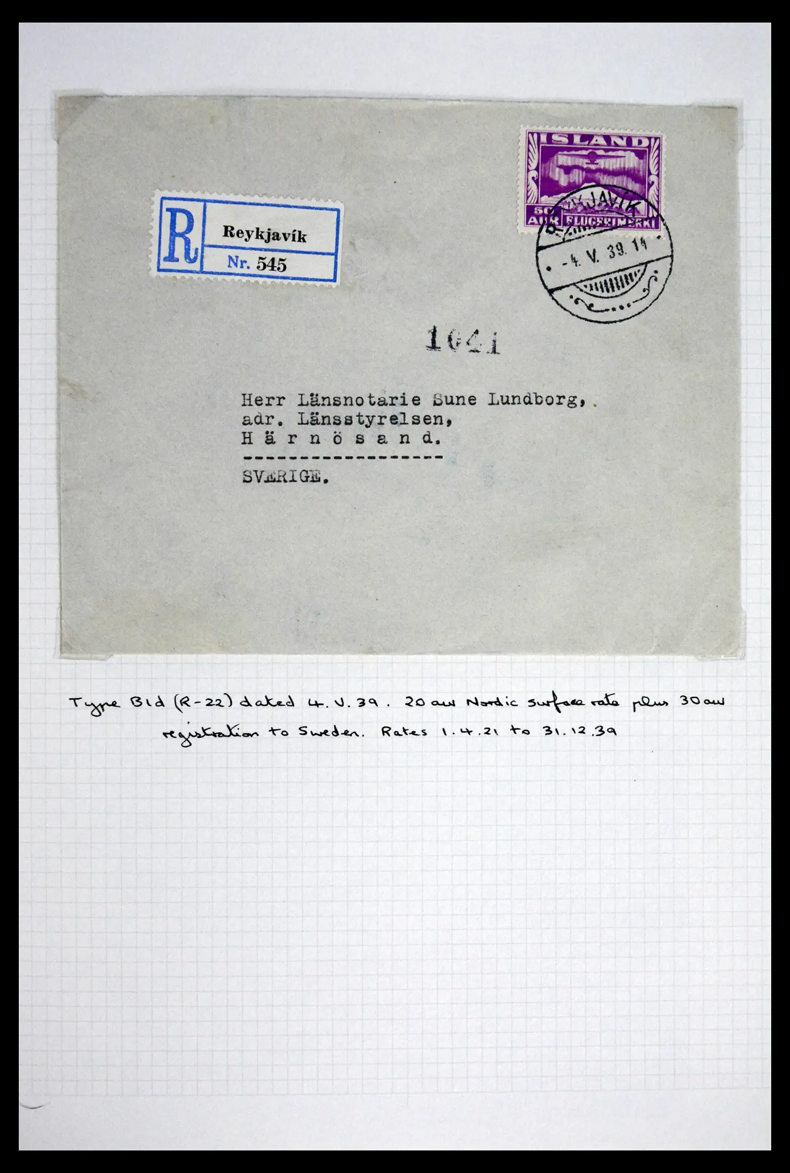 41697 0045 - Postzegelverzameling 41697 IJsland brieven/stempels 1870-1952.